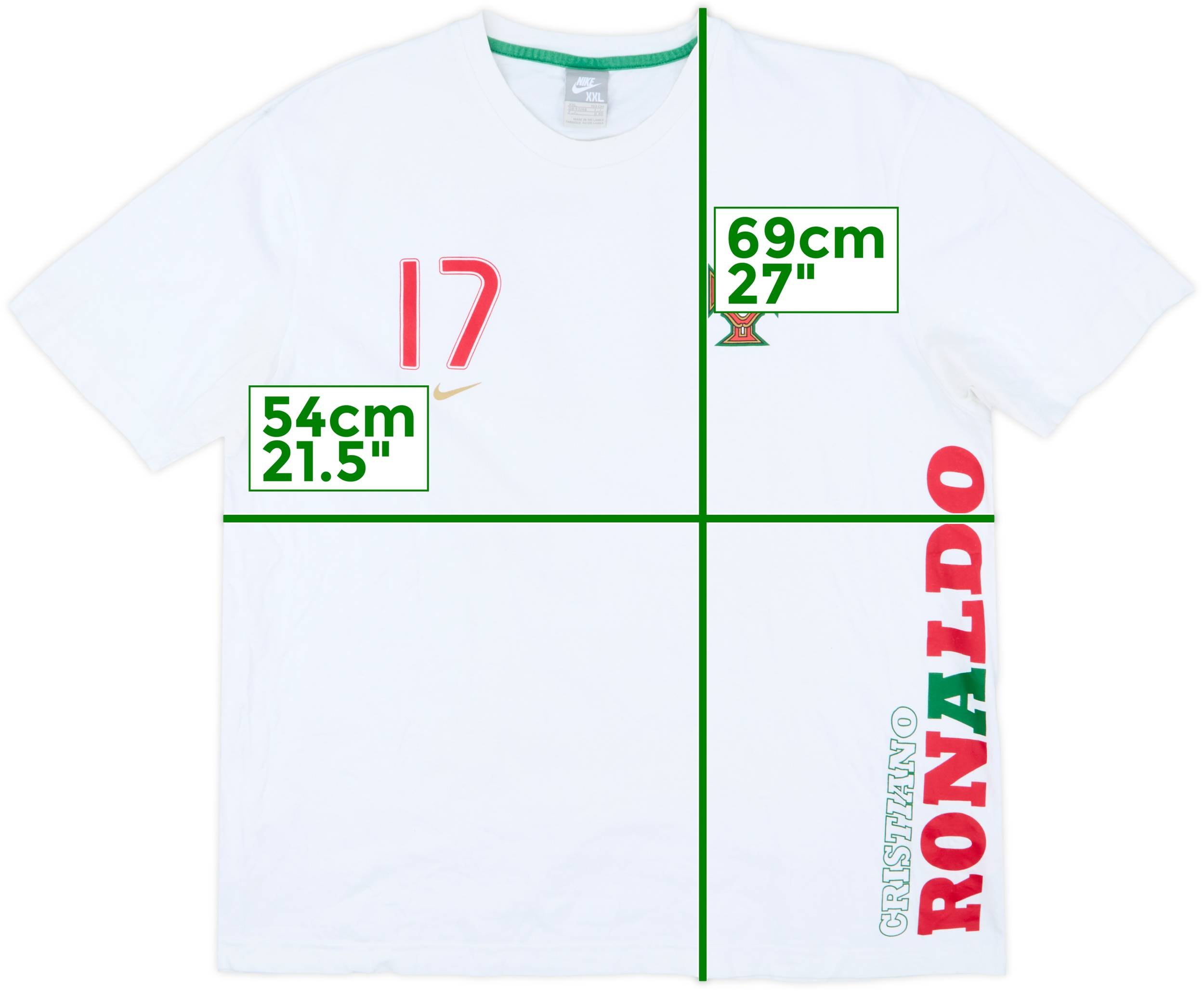 2008-09 Portugal Nike Cristiano Ronaldo Cotton Tee #17 - 8