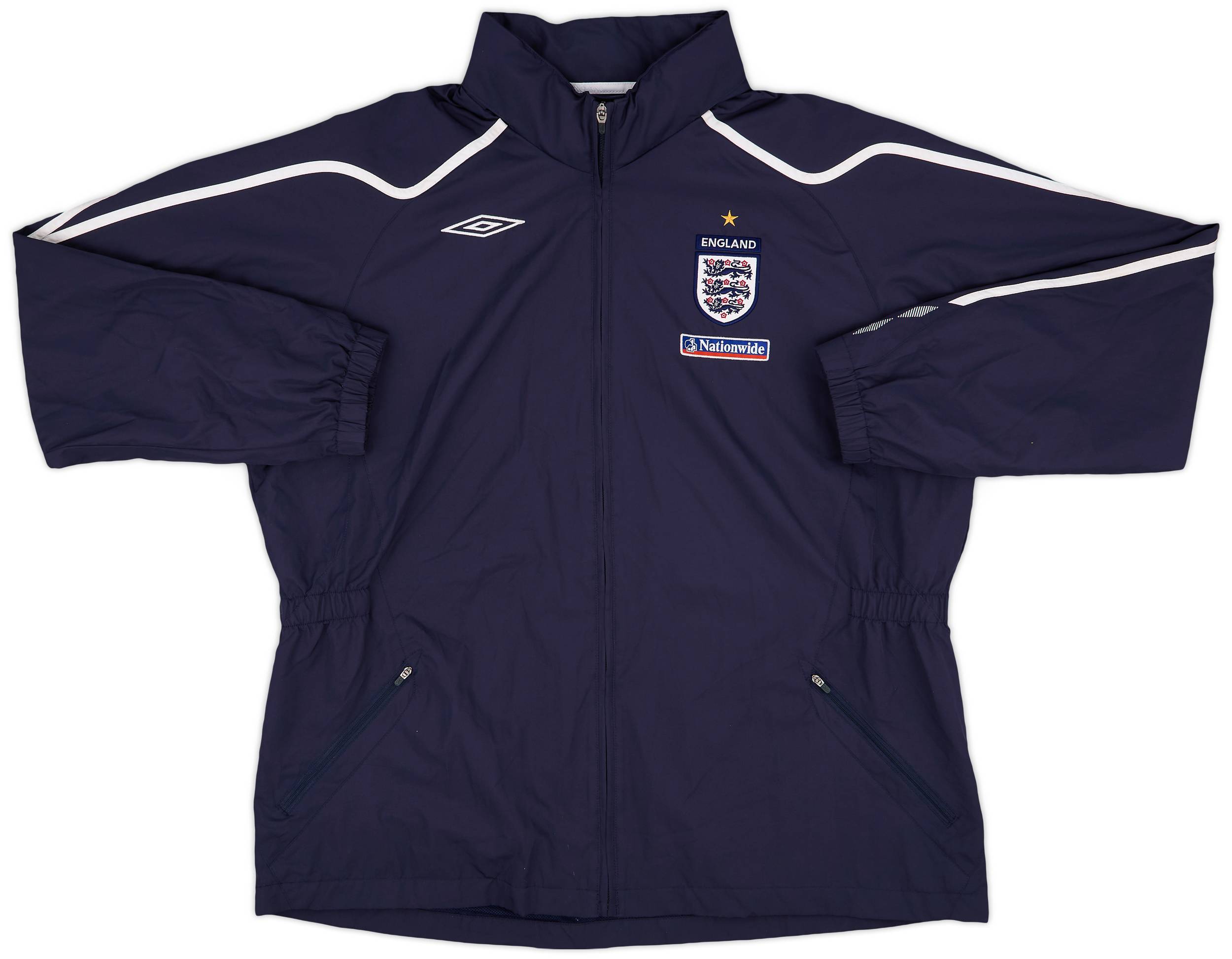 UMBRO■RAVE Nylon l Short-Sleeved Zip-Up Jacket■送料込 2007-09 England Umbro Hooded Rain Jacket - 8/10 - (XXL)