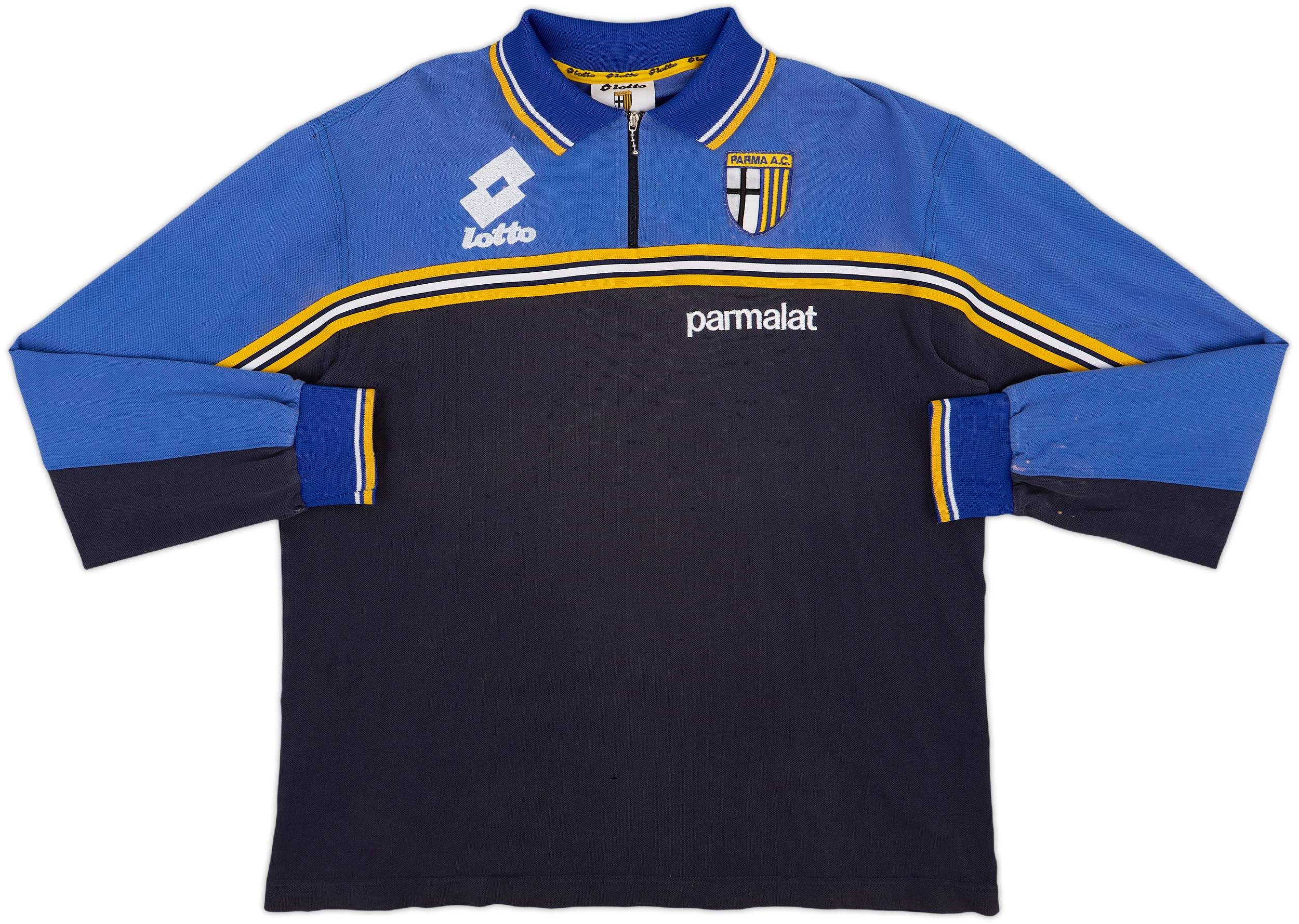 ウェア 90s Lottoe PARMA A.C Football Shirts 1998-99 Parma Lotto 1/4 Zip L/S Polo Shirt - 7/10 - (L)