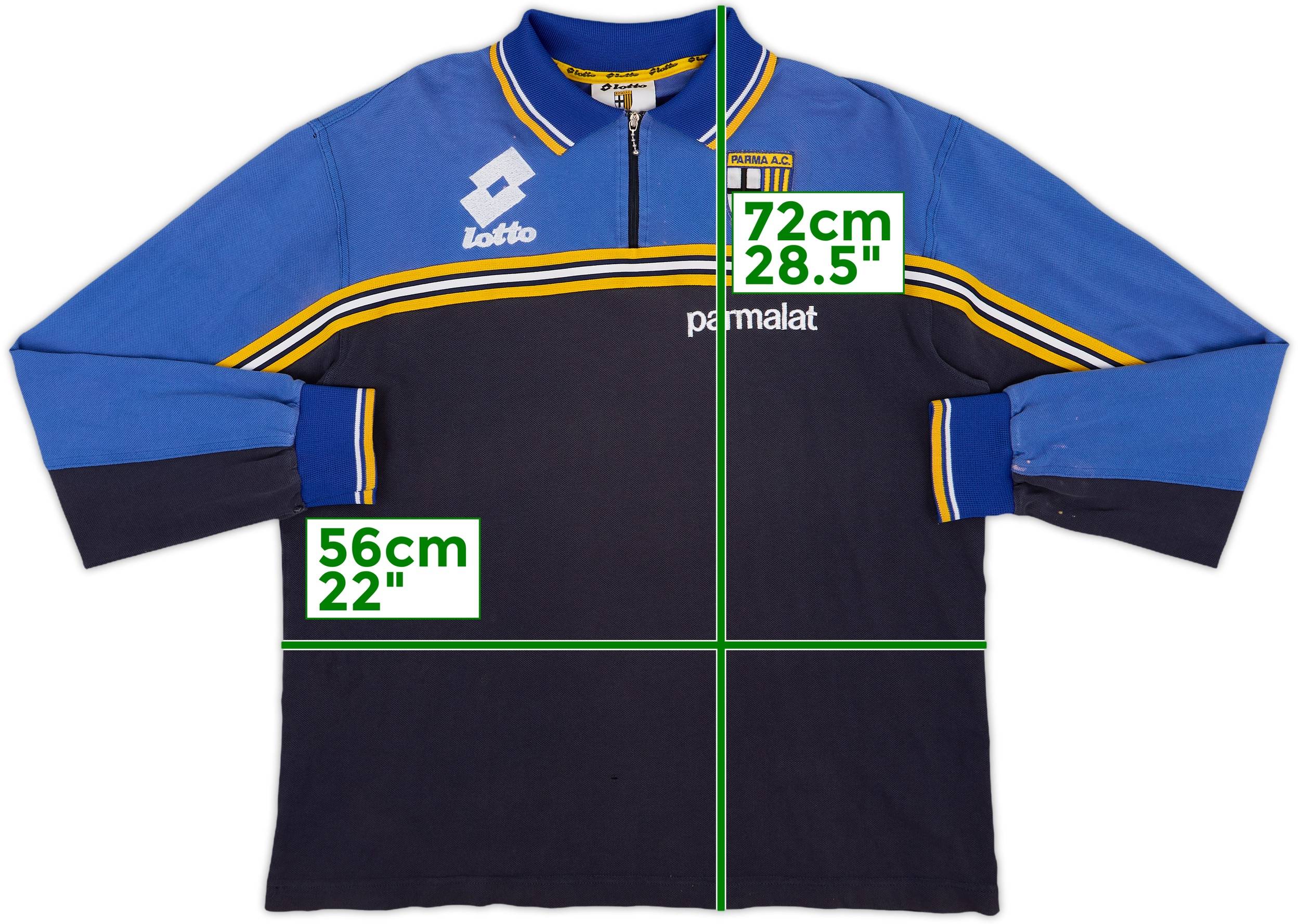 1998-99 Parma Lotto 1/4 Zip L/S Polo Shirt - 7/10 - (L)