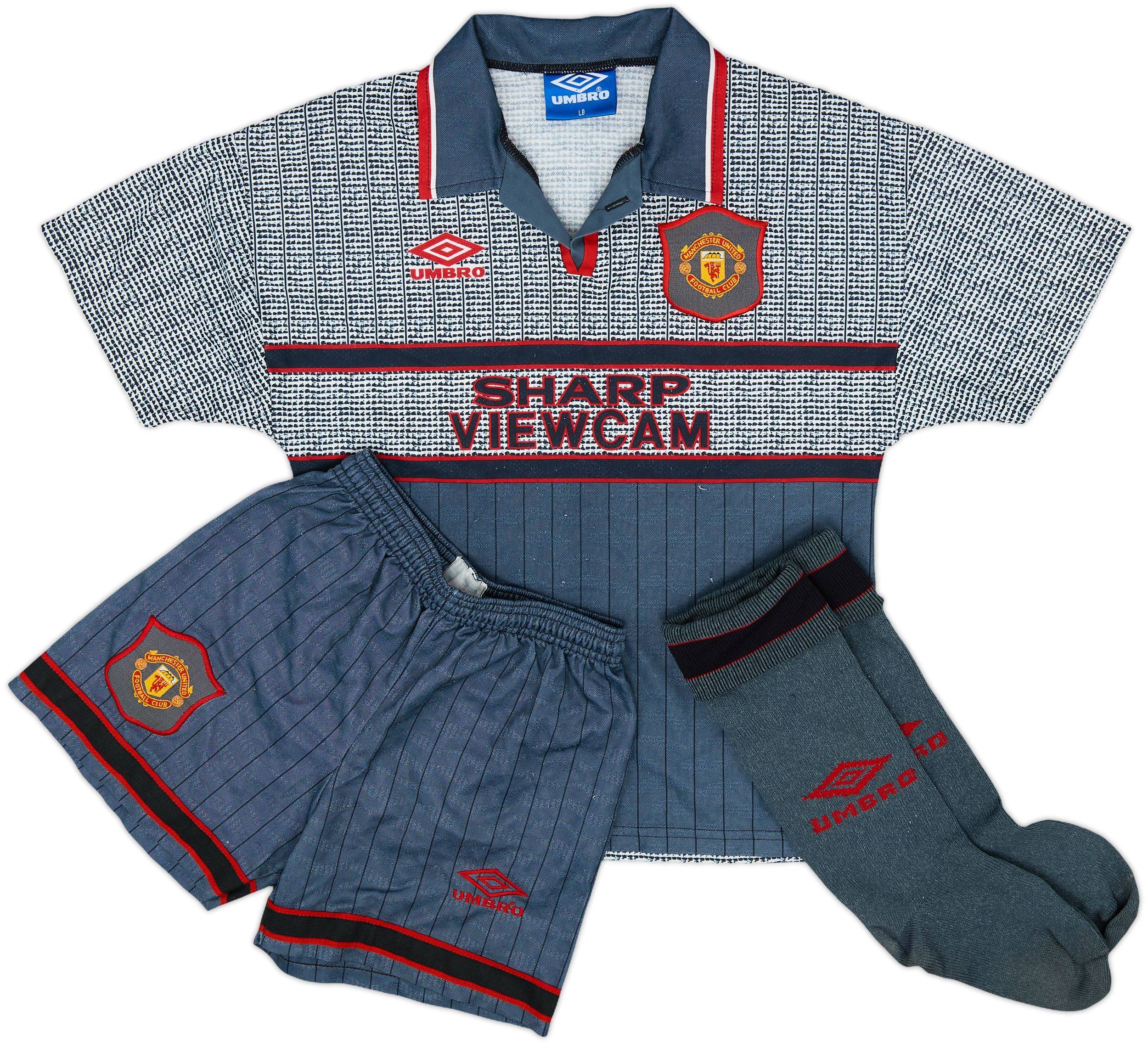 1995-96 Manchester United Away Full Kit - 7/10 - (L.Boys)