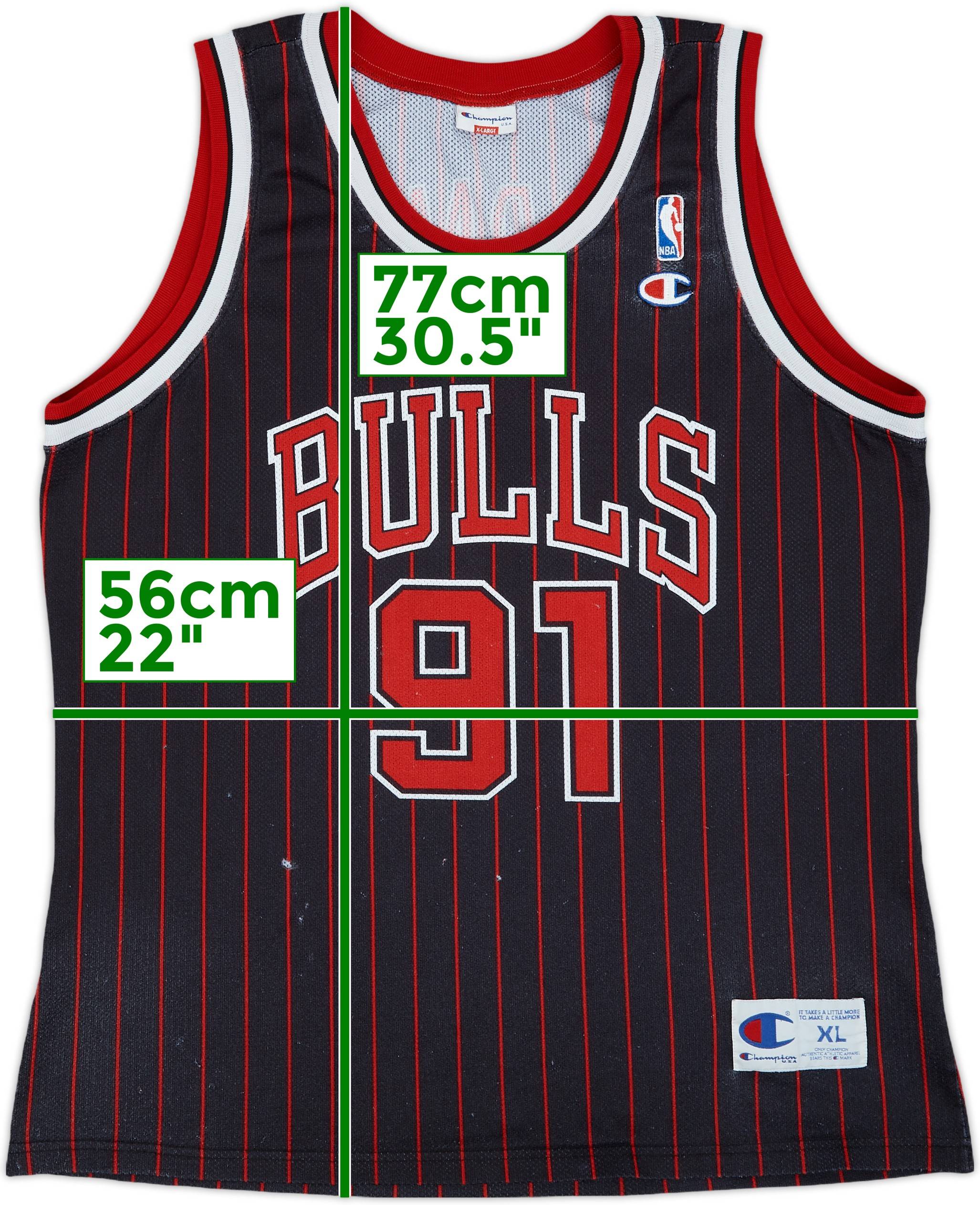1995-97 Chicago Bulls Rodman #91 Champion Alternate Jersey