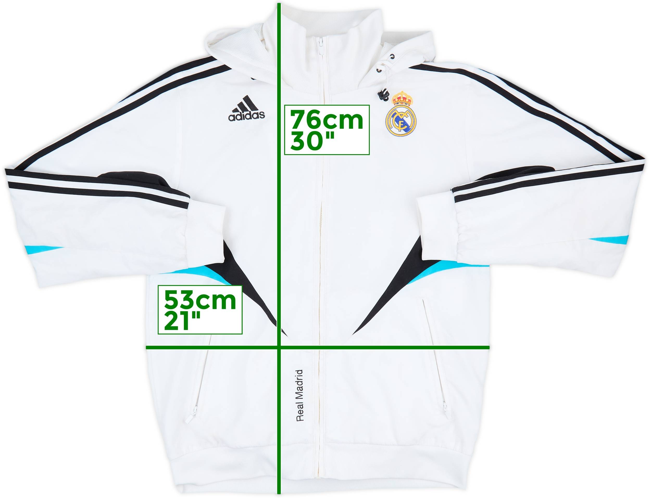 ウェア Adidas Real Madrid Track Jacket 2008-09 Real Madrid Hooded adidas Track Jacket - 8/10 - (M)