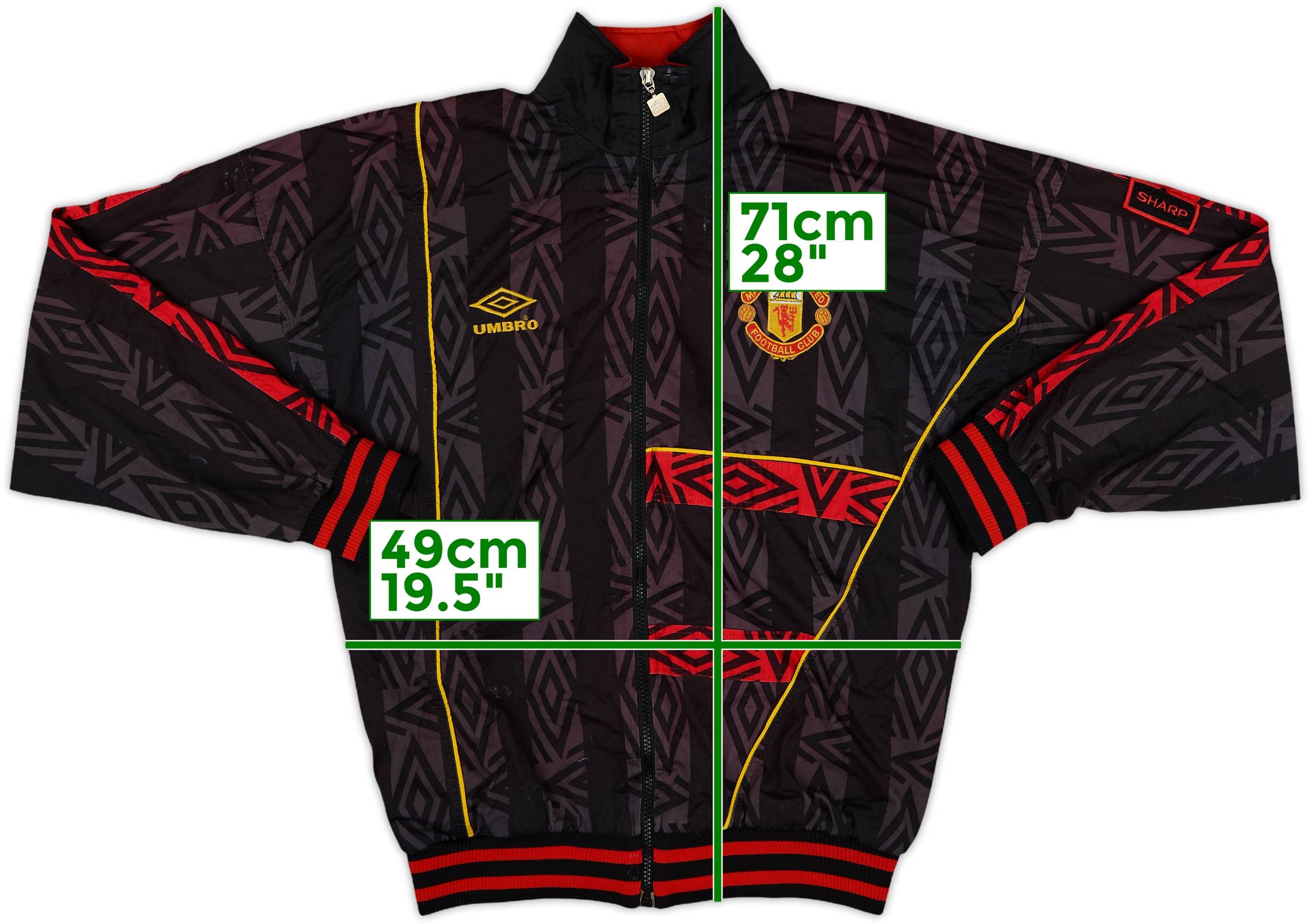 1992-93 Manchester United Umbro Track Jacket - 8/10 - (XS)