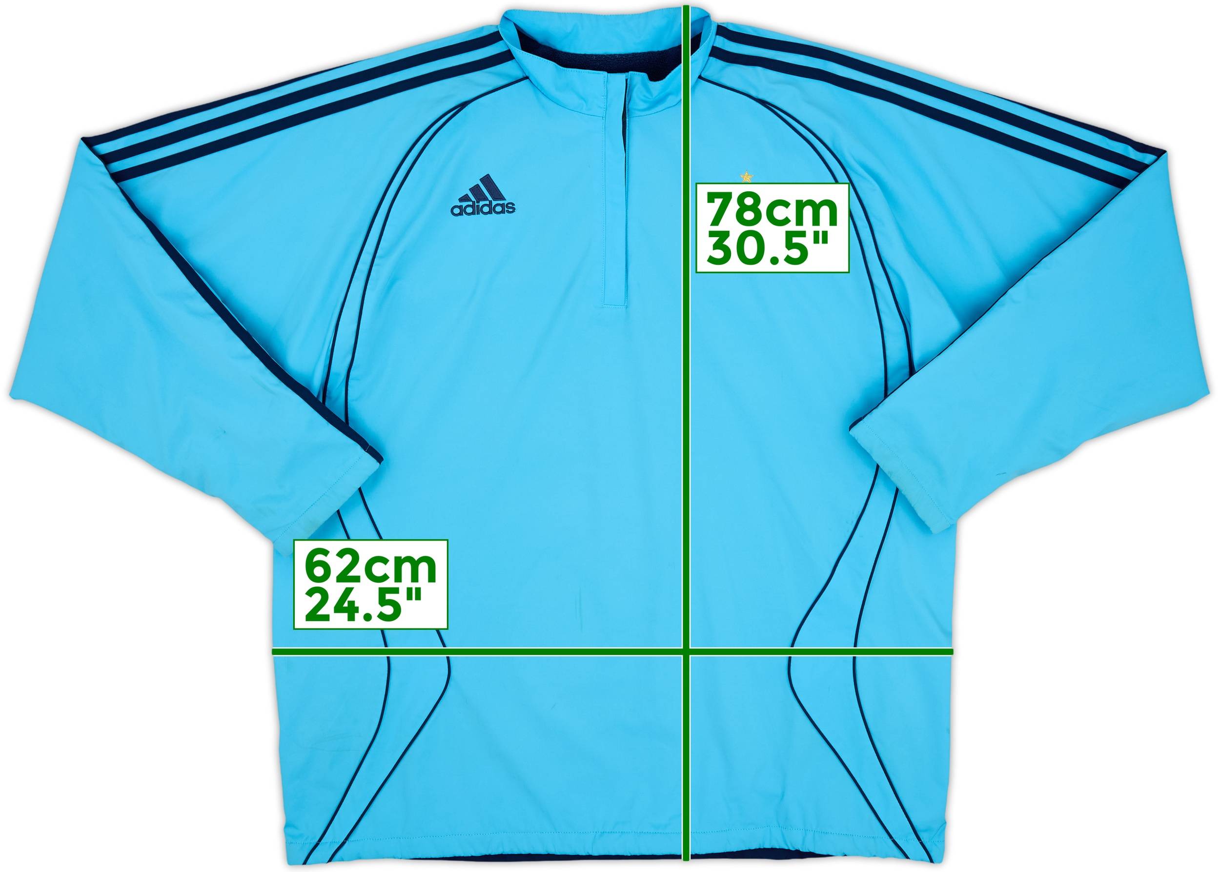 2006-07 Olympique Marseille adidas Reversible 1/4 Zip Drill Top