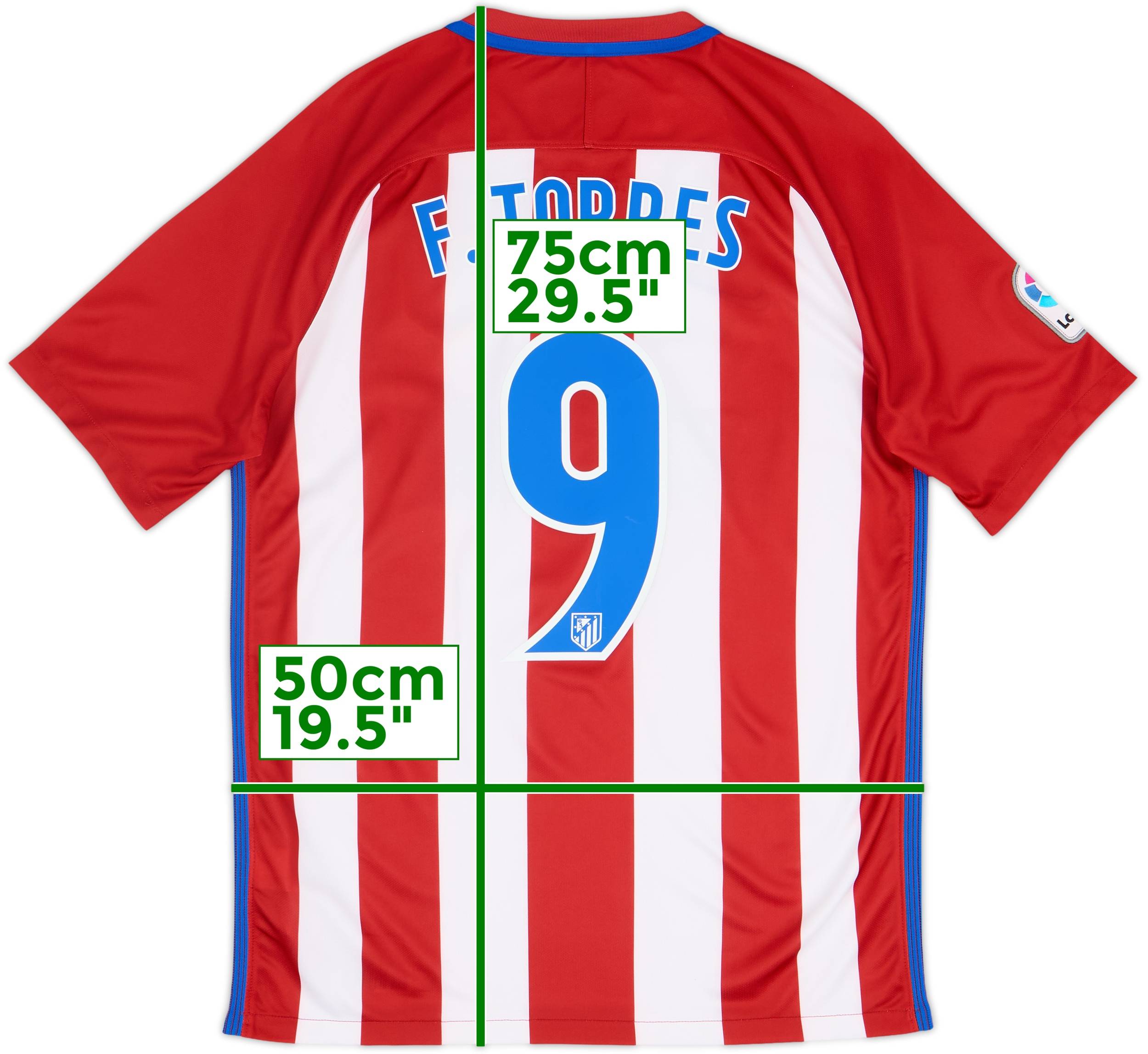 2016-17 Atletico Madrid Home Shirt F.Torres #9 - 6/10 - (M)