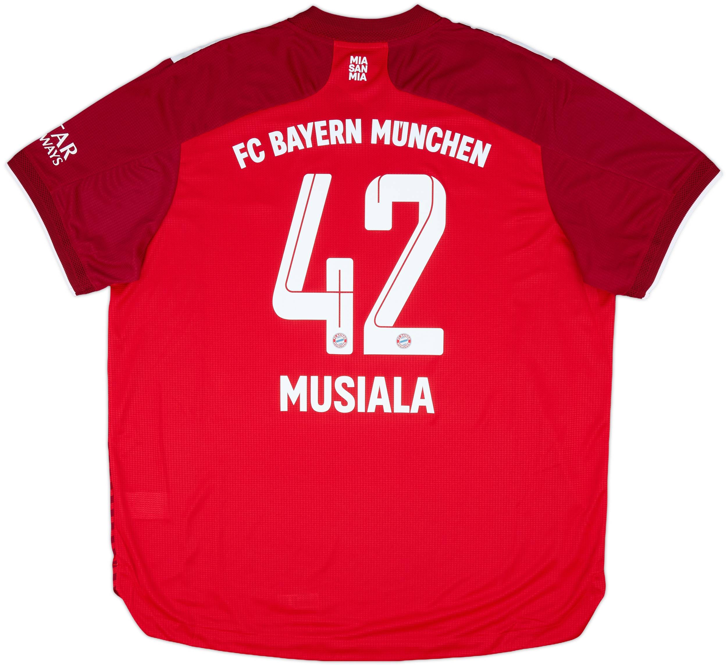 100％本物保証！ Munich Bayern 2021-22 Authentic (XXL) #42 Musiala Shirt Home ウェア