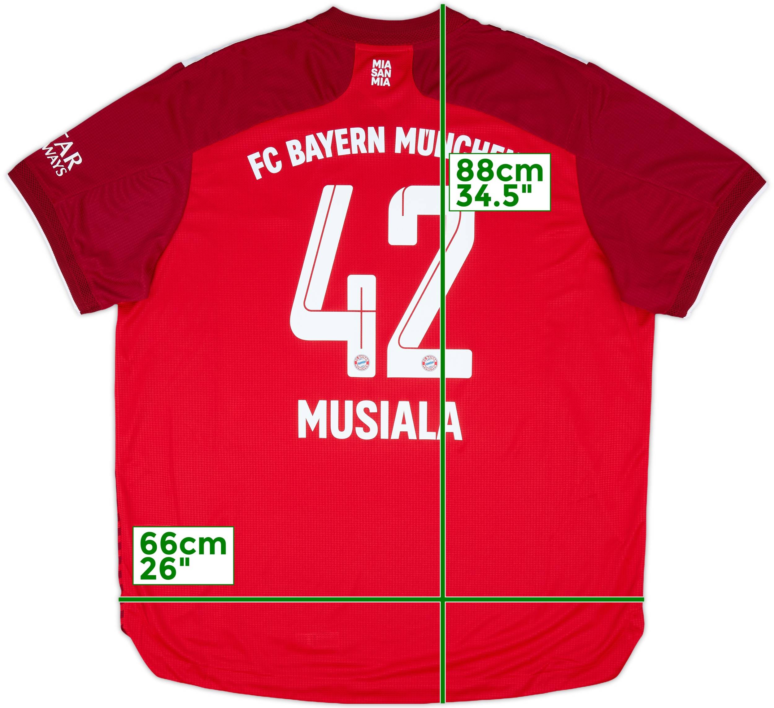 上品 Authentic Munich Bayern 2021-22 Home (XXL) #42 Musiala Shirt ウェア