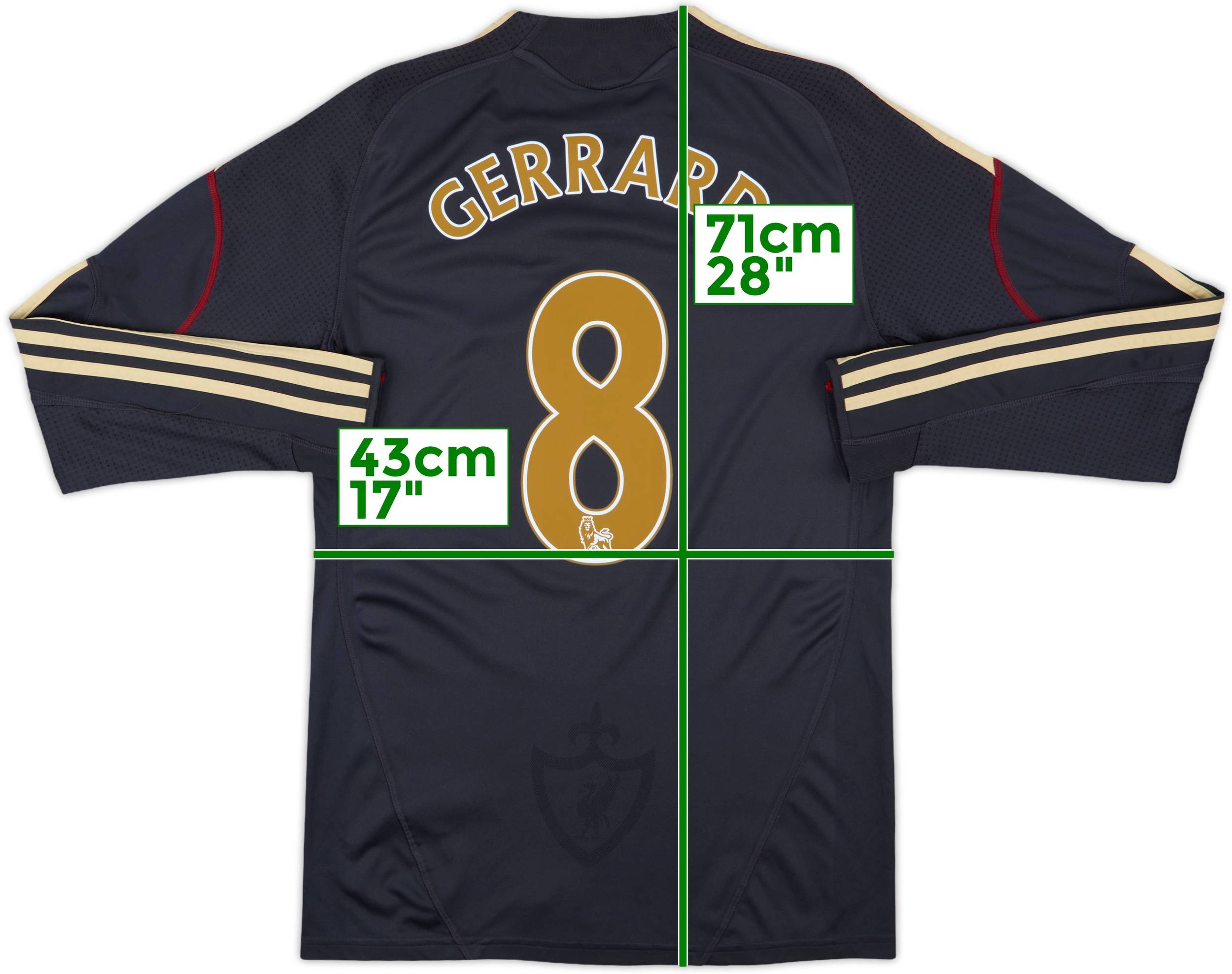 リバプール GERRARD 8番 アウェイ　09 2009-10 Liverpool Away L/S Shirt Gerrard #8 - 6/10 - (S)