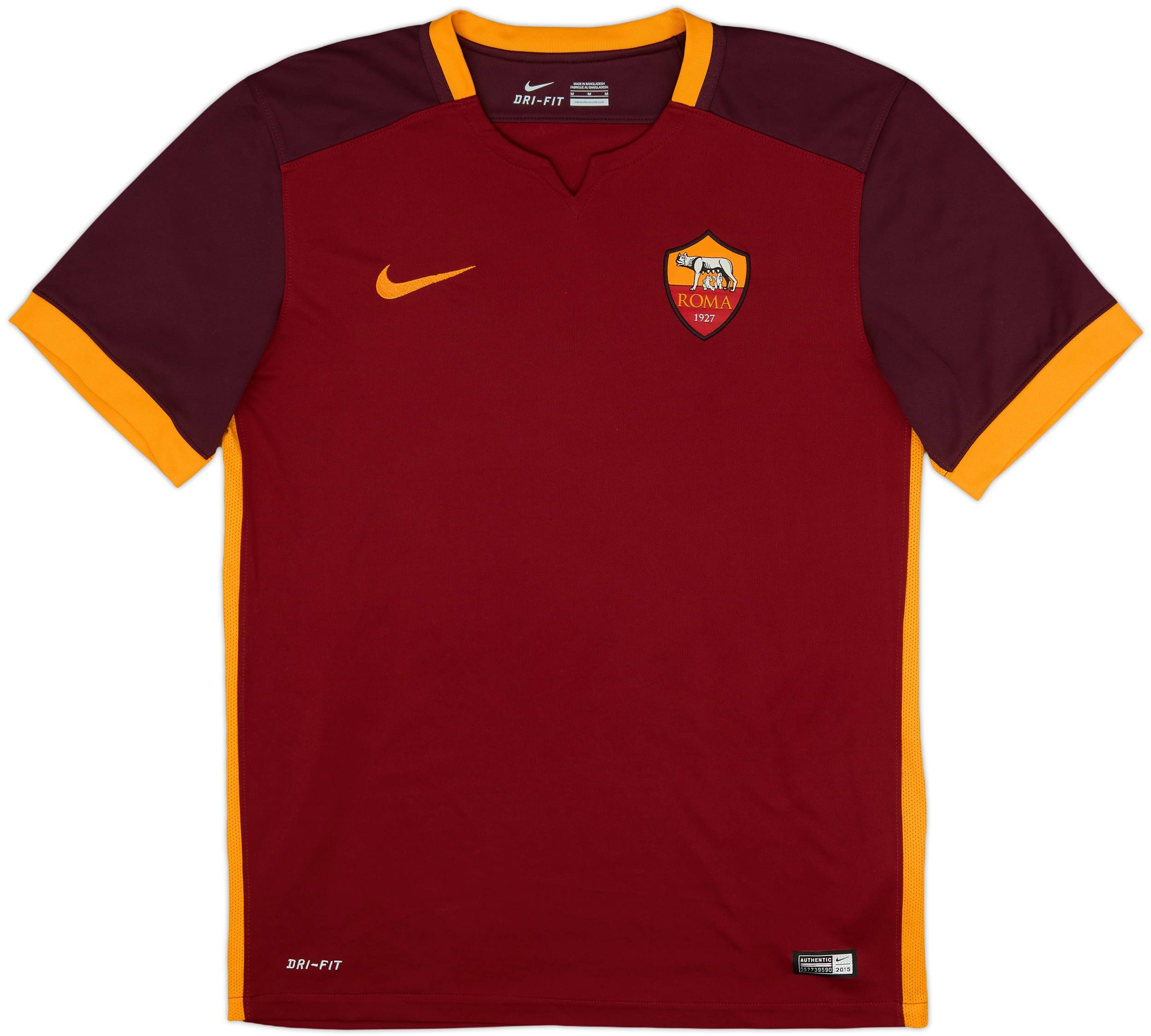 2015-16 Roma Home Shirt Totti #10 - 10/10 - (M)