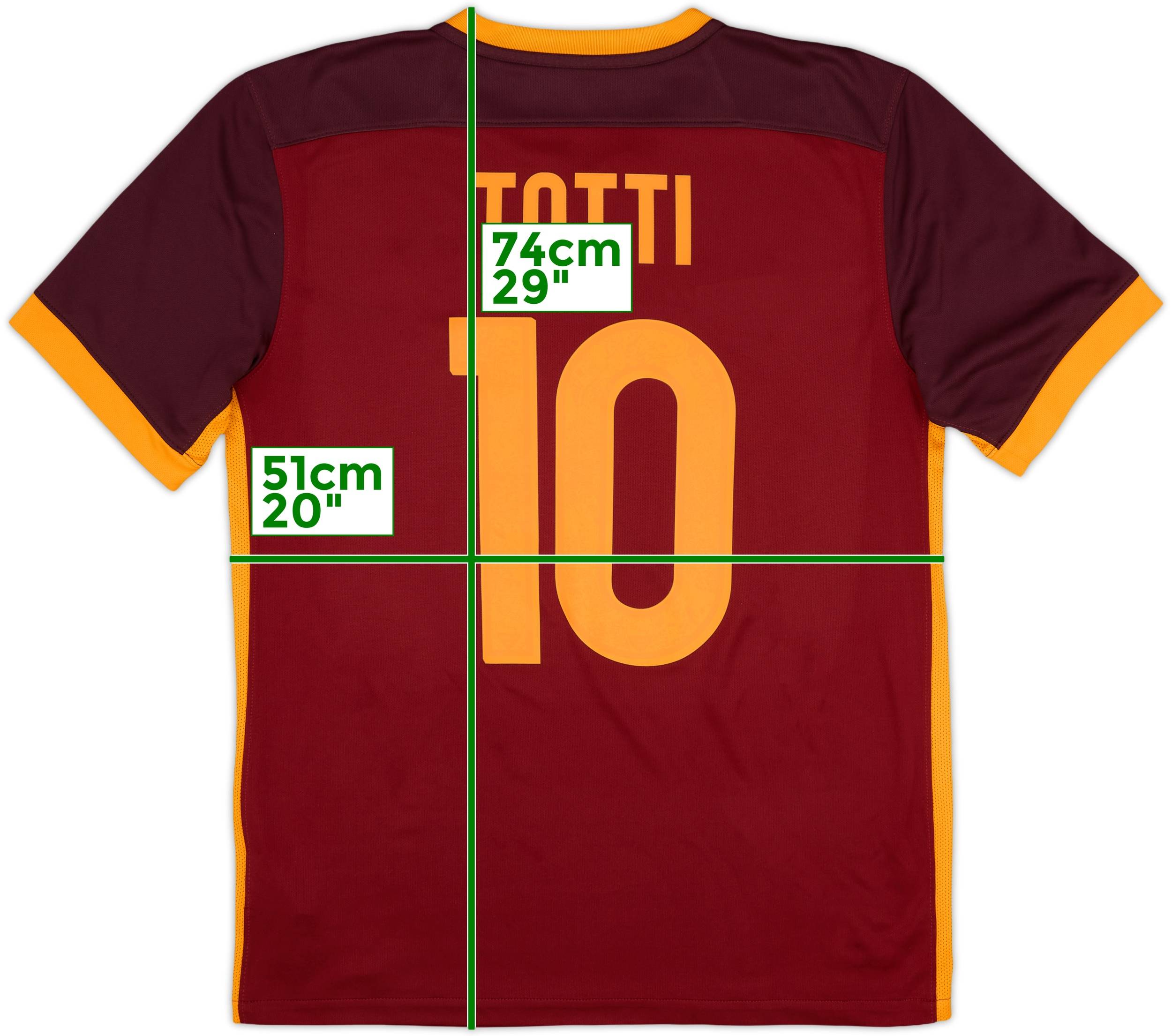 2015-16 Roma Home Shirt Totti #10 - 10/10 - (M)