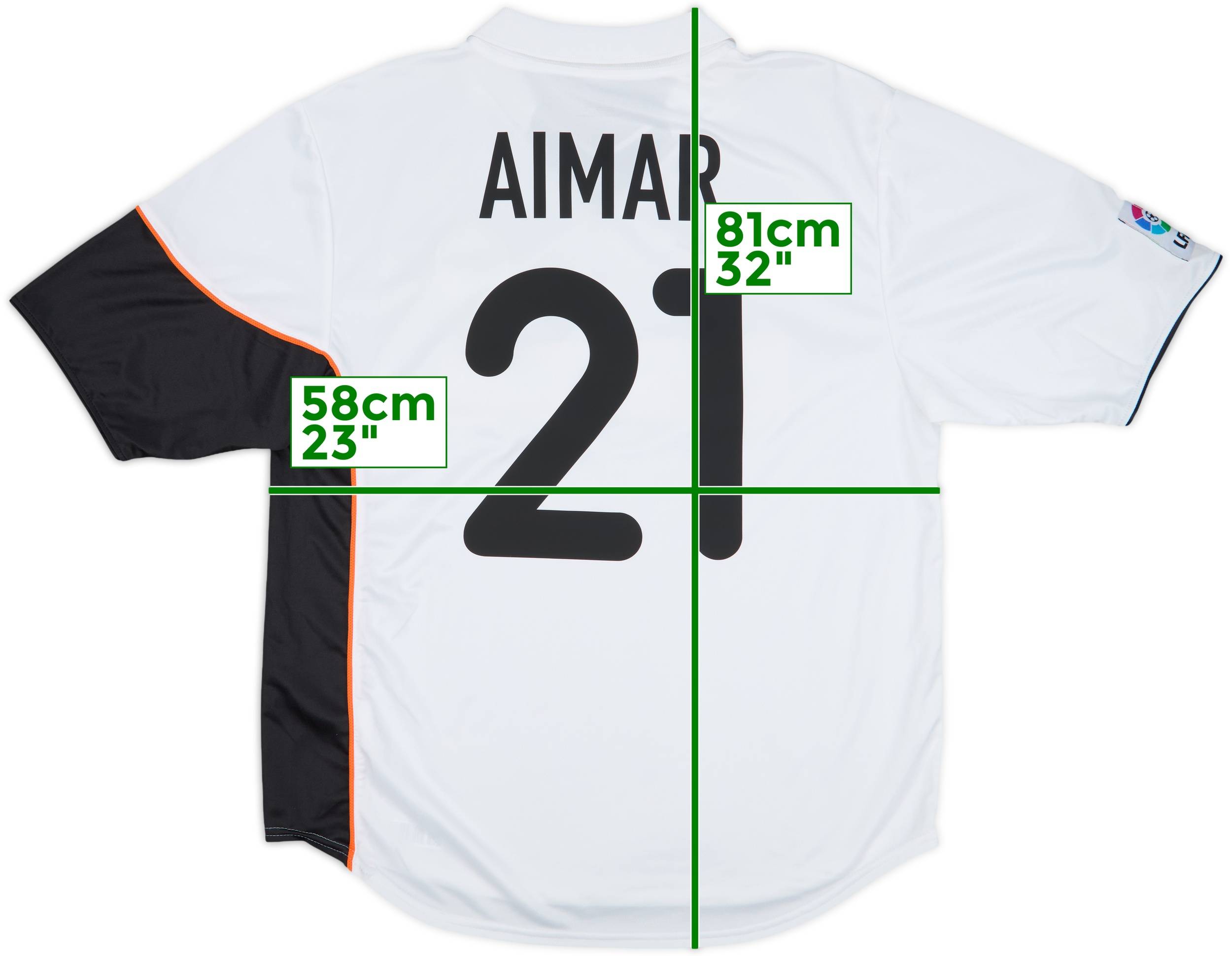 2001-02 Valencia Home Shirt Aimar #21 - 8/10 - (L)