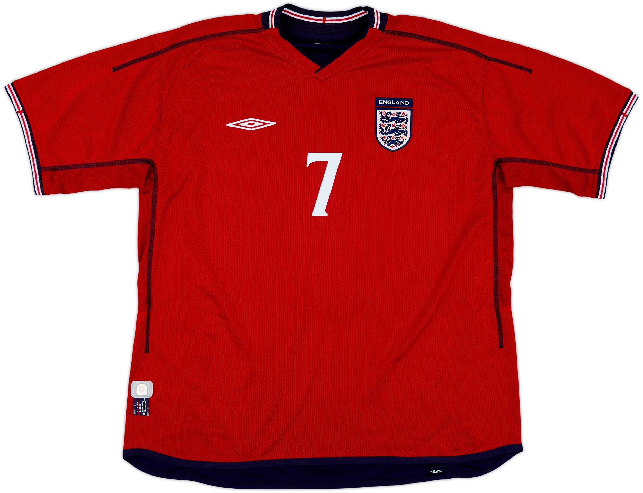 2002-04 England Away Shirt Beckham #7 - 7/10 - (XXL)
