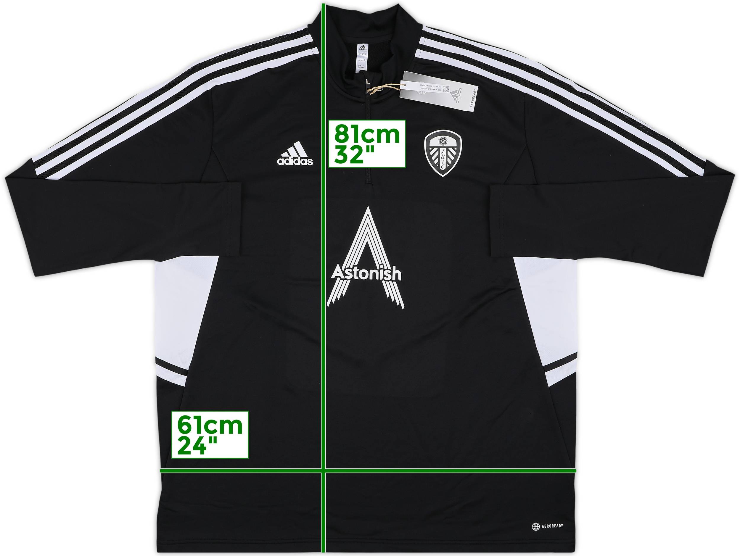 2022-23 Leeds United adidas 1/4 Zip Drill Top (XXL)