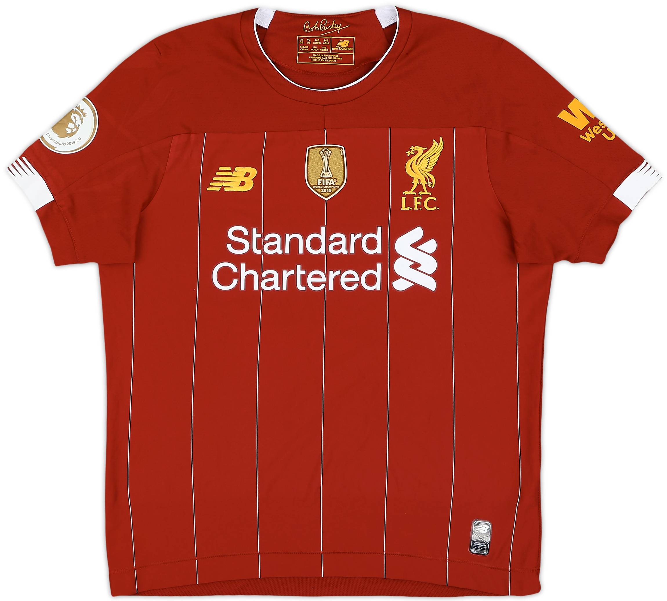 2019-20 Liverpool Home Shirt Champions #19-20 - 8/10 - (L.Boys)