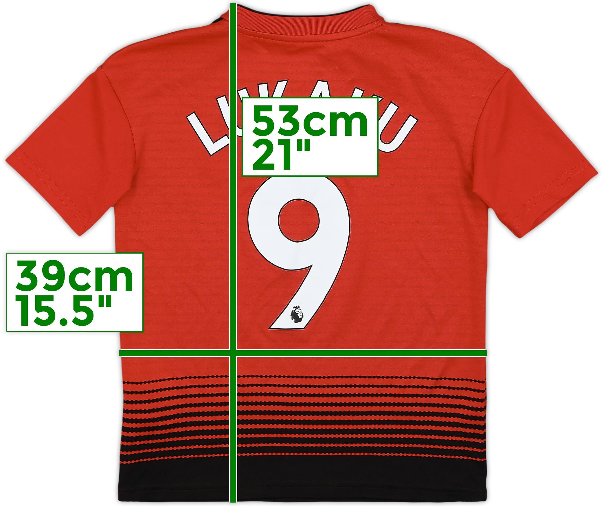 2017-18 Manchester United Home Shirt Lukaku #9 - 8/10 - (L)