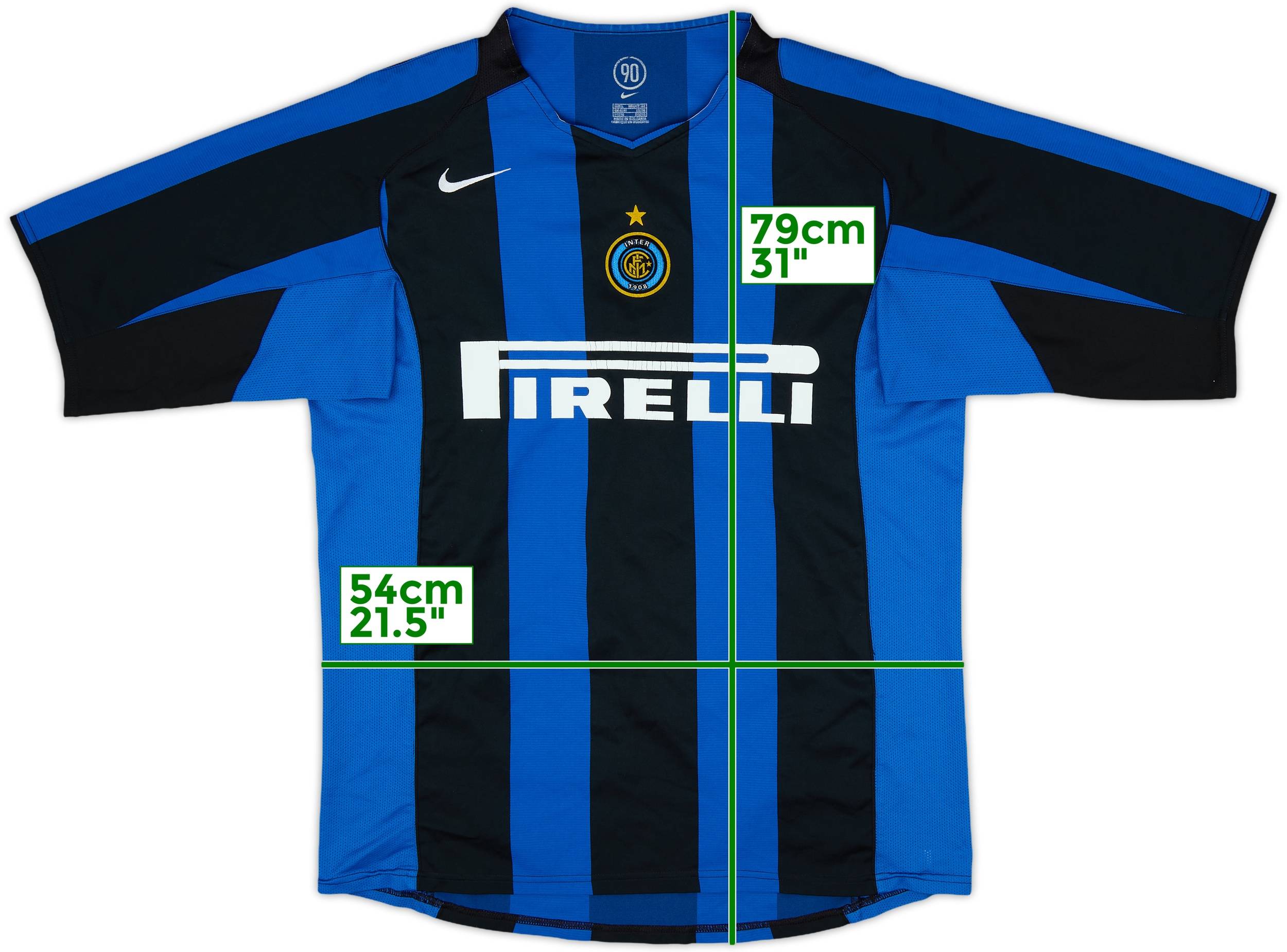 INTER HOME 2004 2005 長袖 2004-05 Inter Milan Home Shirt - 6/10 - (L)