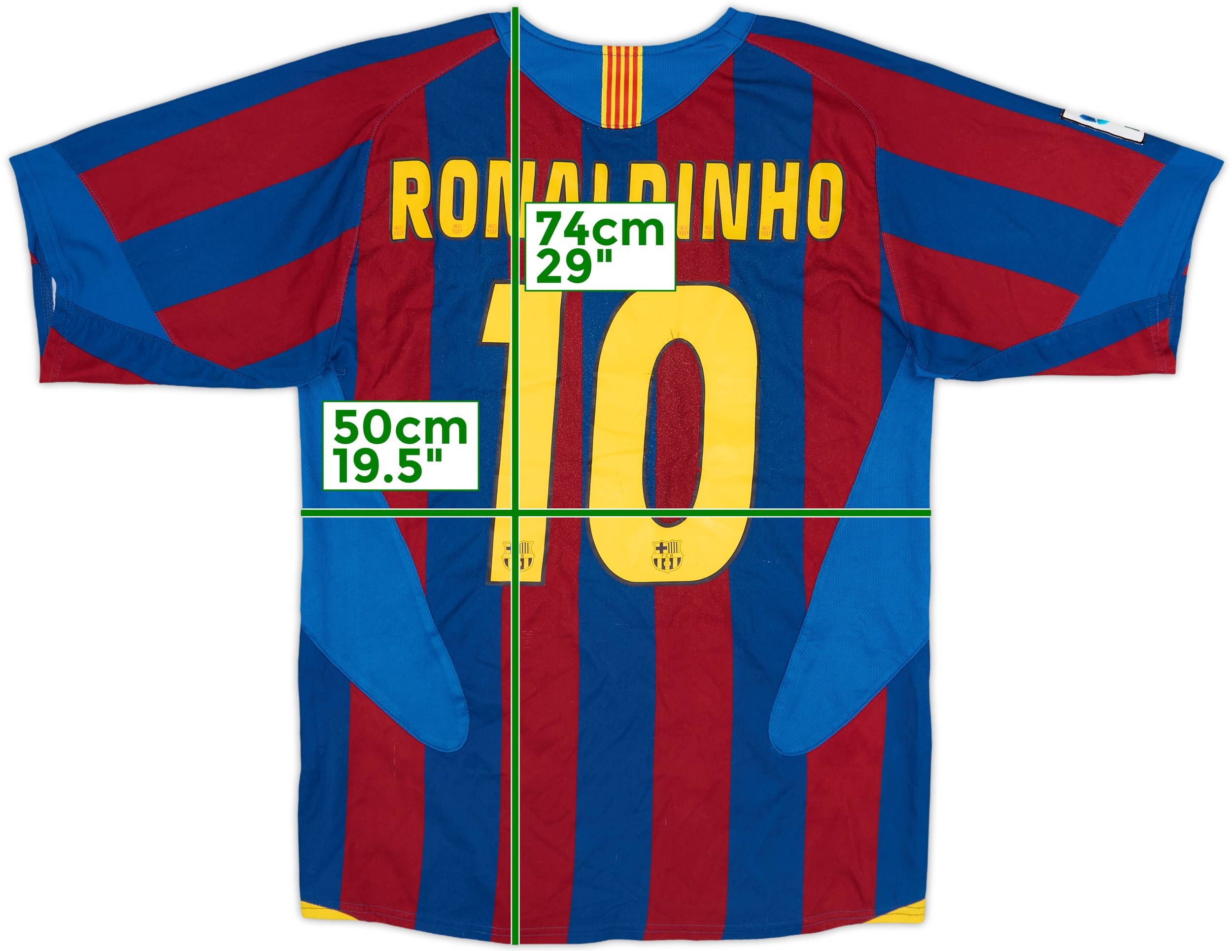FCバルセロナ RONALDINHO 10 2004-2005ホームユニフォーム 2004-05 Barcelona Home Shirt Ronaldinho #10 - 7/10 - (S)