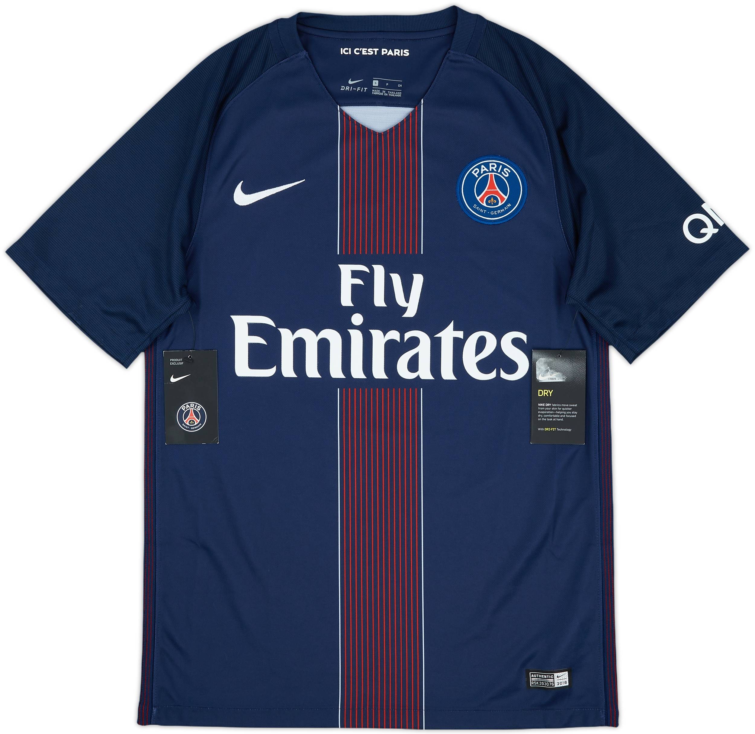 パリ・サンジェルマン シャツ Cavani 9 カバーニ 2016-17 Paris Saint-Germain Home Shirt Cavani #9 (S)
