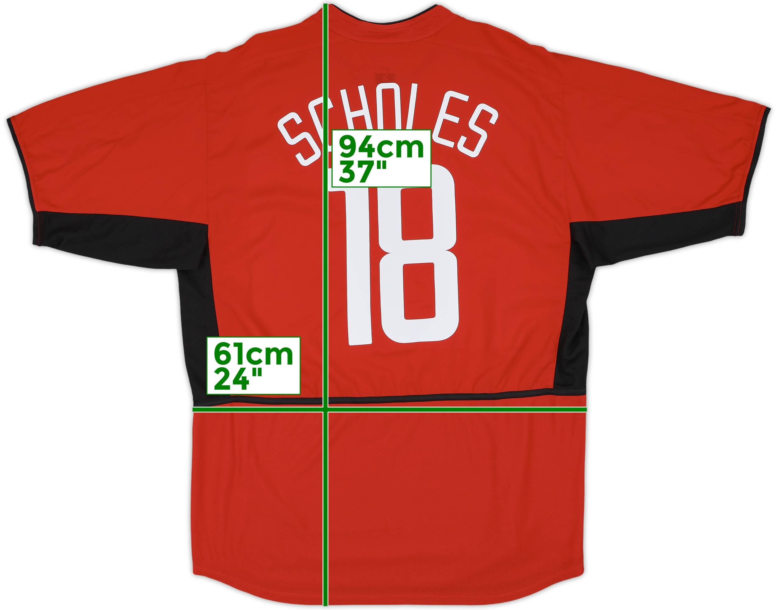 2002-04 Manchester United Home Shirt Scholes #18 - 8/10 - (XL)