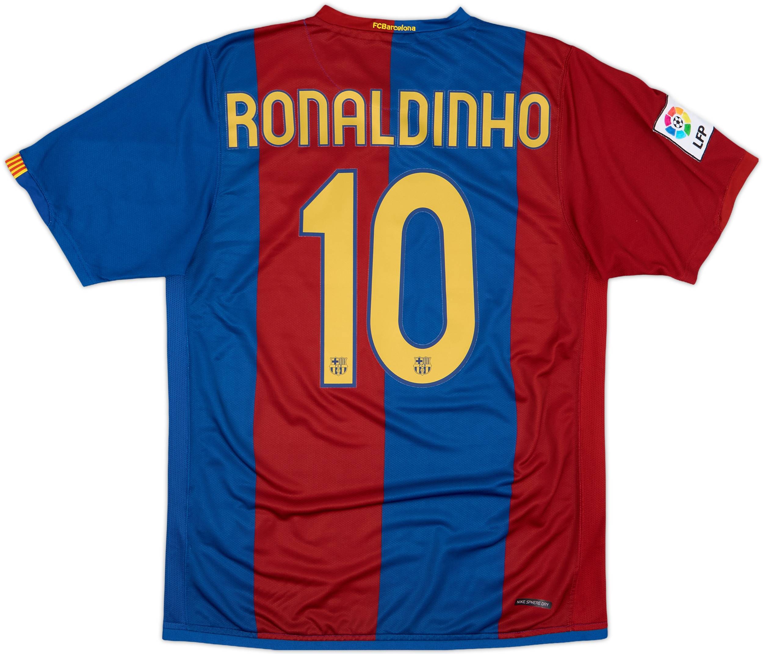 未使用☆1PIU1UGUALE3×Ronaldinho Gau'chob 2006-07 Barcelona Home Shirt Ronaldinho #10 - 8/10 - (M)