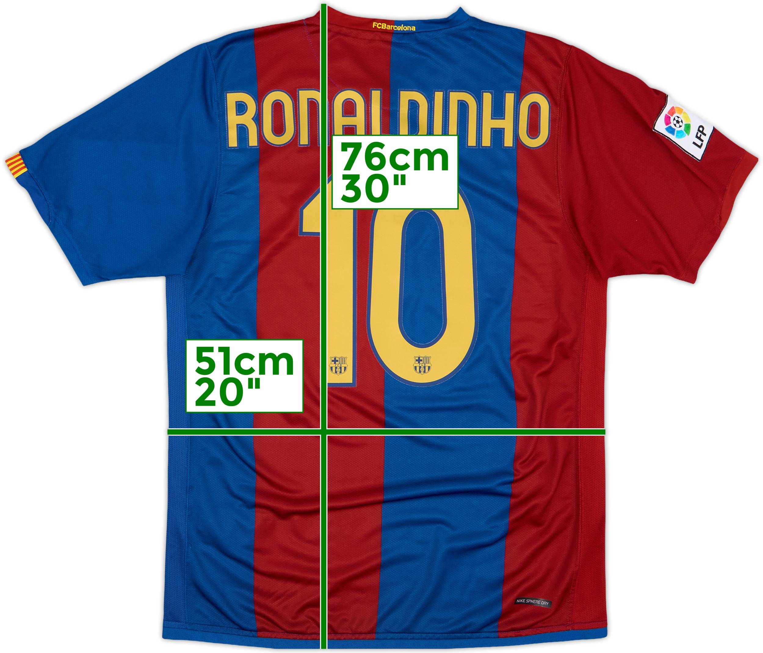 RONALDINHO #10 MEN'S FC BARCELONA 2006/2007 SOCCER FOOTBALL