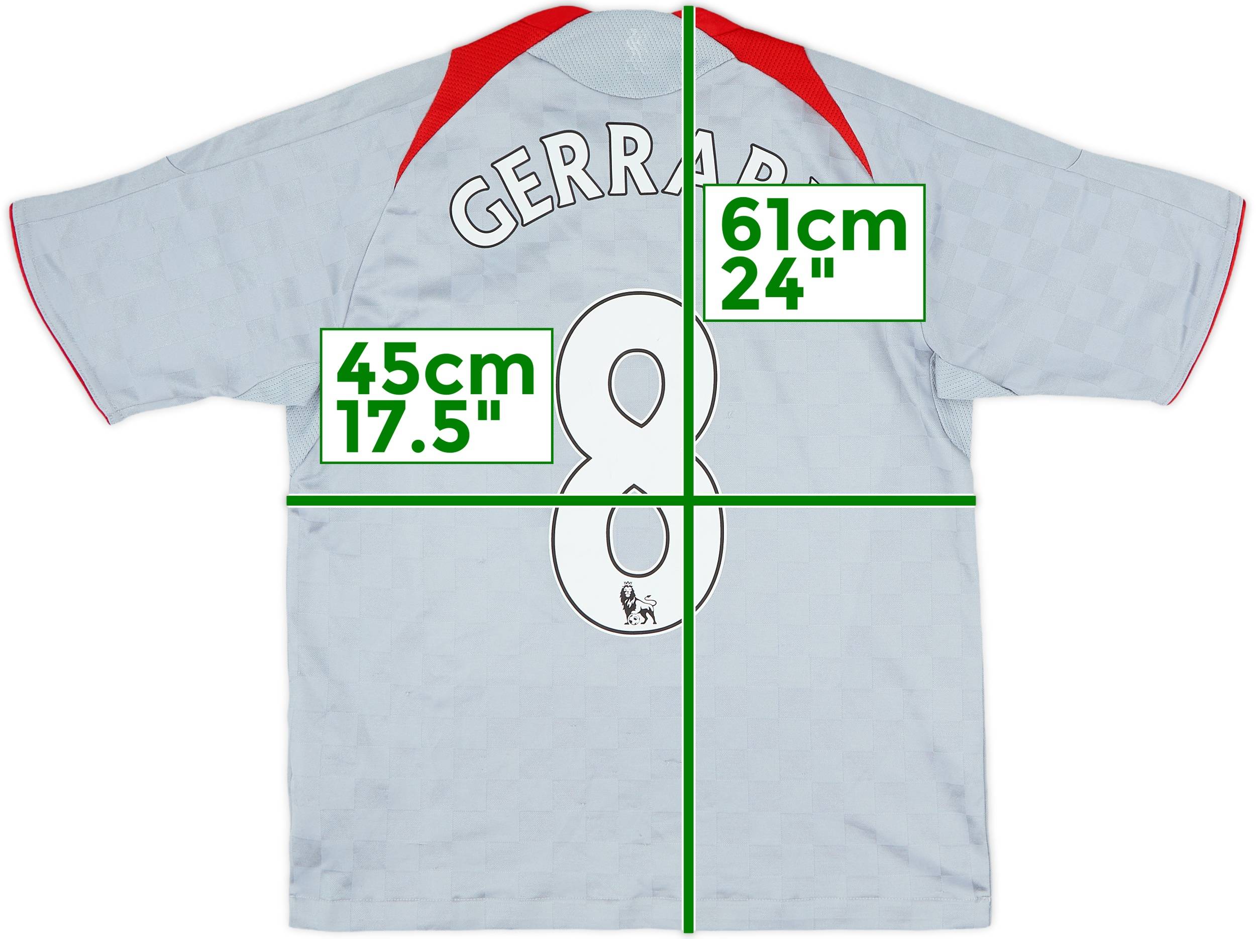 2008-09 Liverpool Away Shirt Gerrard #8 - 6/10 - (M.Boys)