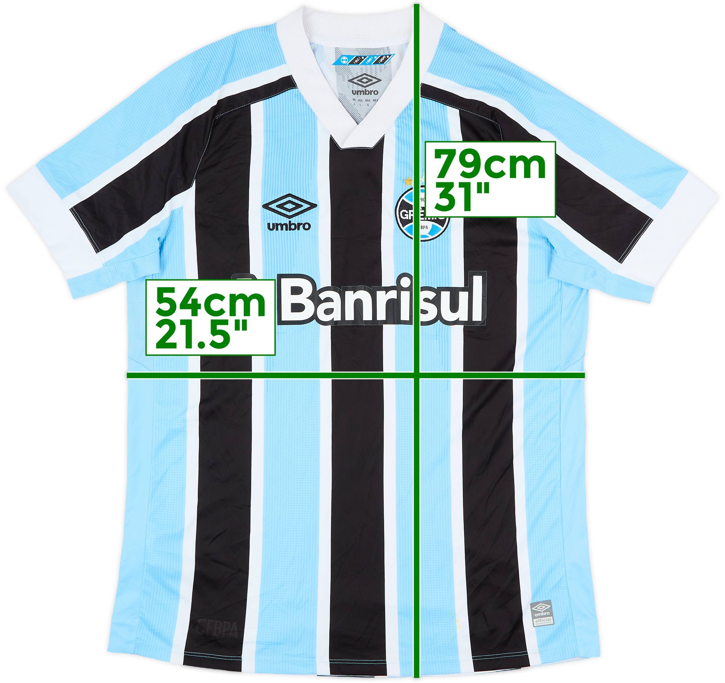 Grêmio(NUMBER RARE-size L) Gremio Brazil 2010 Home Soccer Jersey Football Shirt Mens L