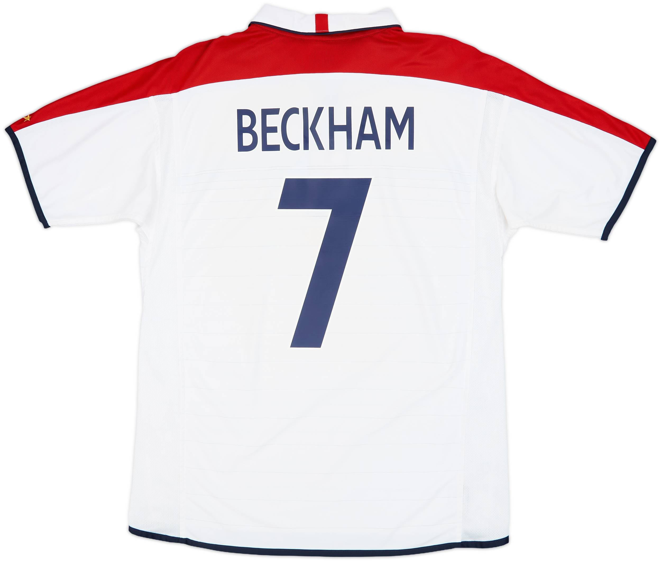 【正規品 01-03 England  L/S Beckham #7】 2003-05 England Home Shirt Beckham #7 - 7/10 - (L)