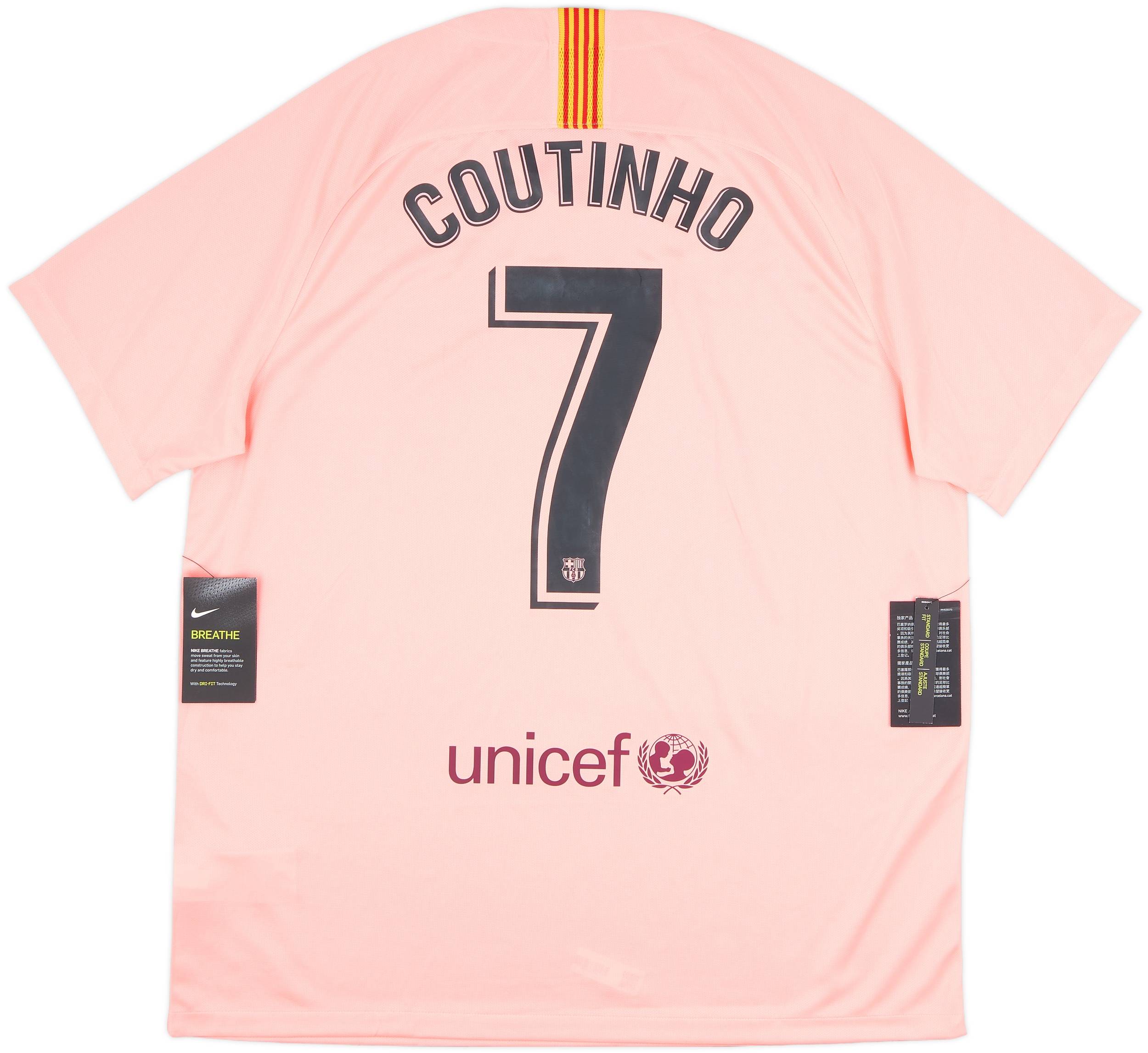 充実の品 Third Barcelona 2018-19 Shirt (XL) #7 Coutinho ウェア
