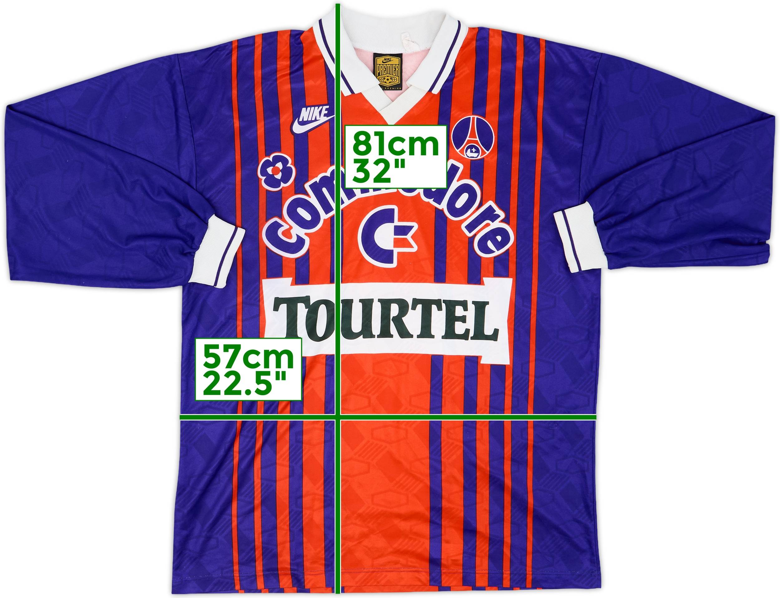 ★90s★ パリ・サンジェルマン 1993-94 ホーム ユニフォーム 1993-94 Paris Saint-Germain Home L/S Shirt - 9/10 - (L)