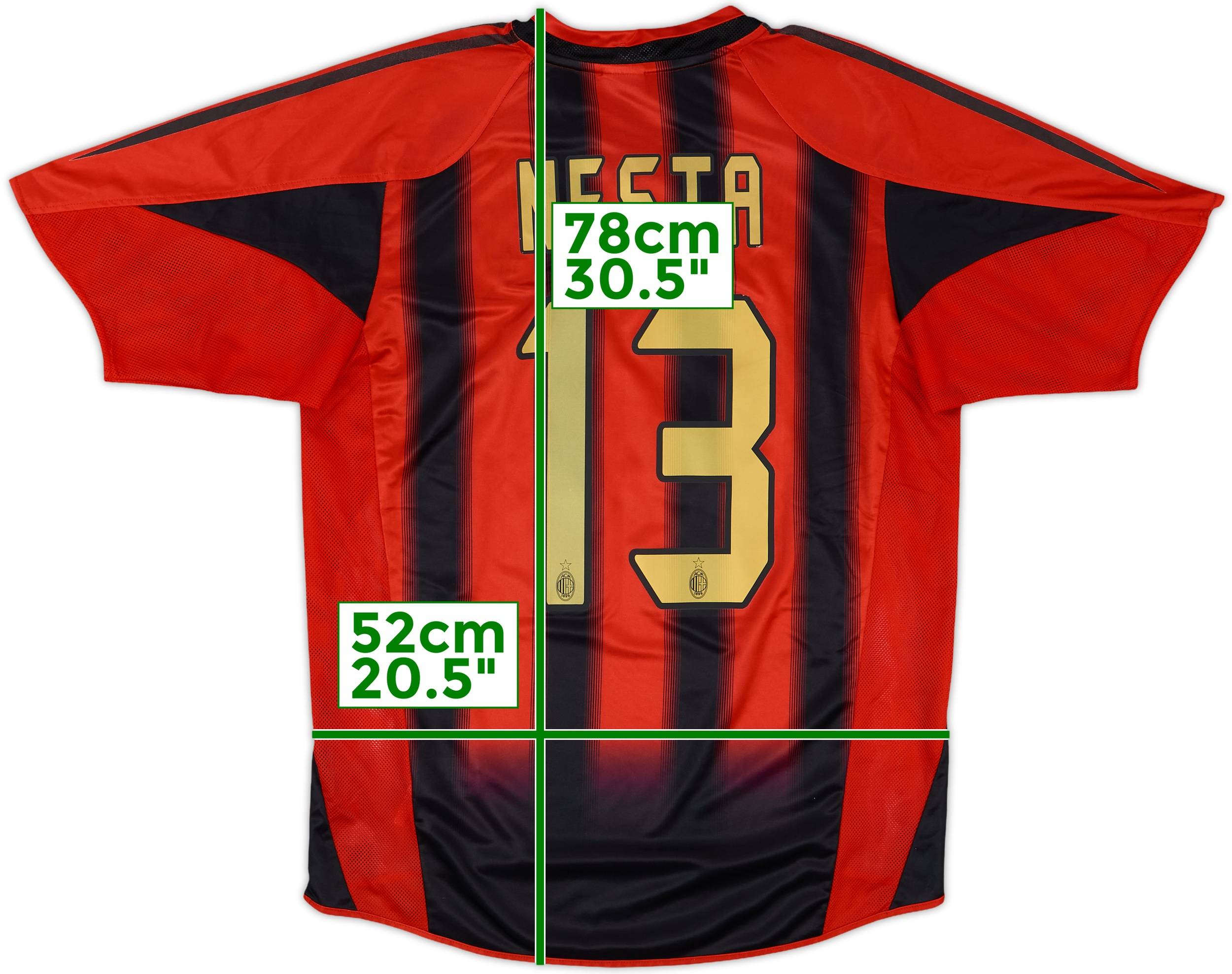 2004-05 AC Milan Home Shirt Nesta #13 - 7/10 - (M)