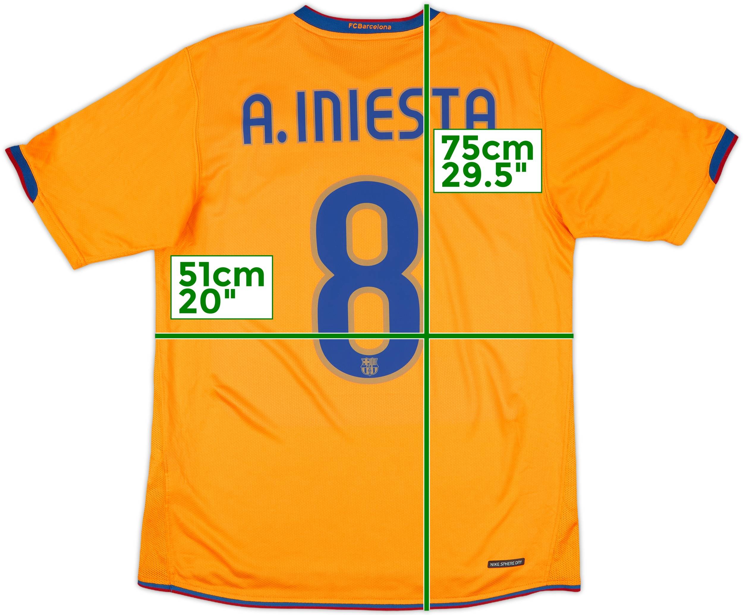 2007-08 Barcelona Third Shirt A.Iniesta #8 - 8/10 - (M)