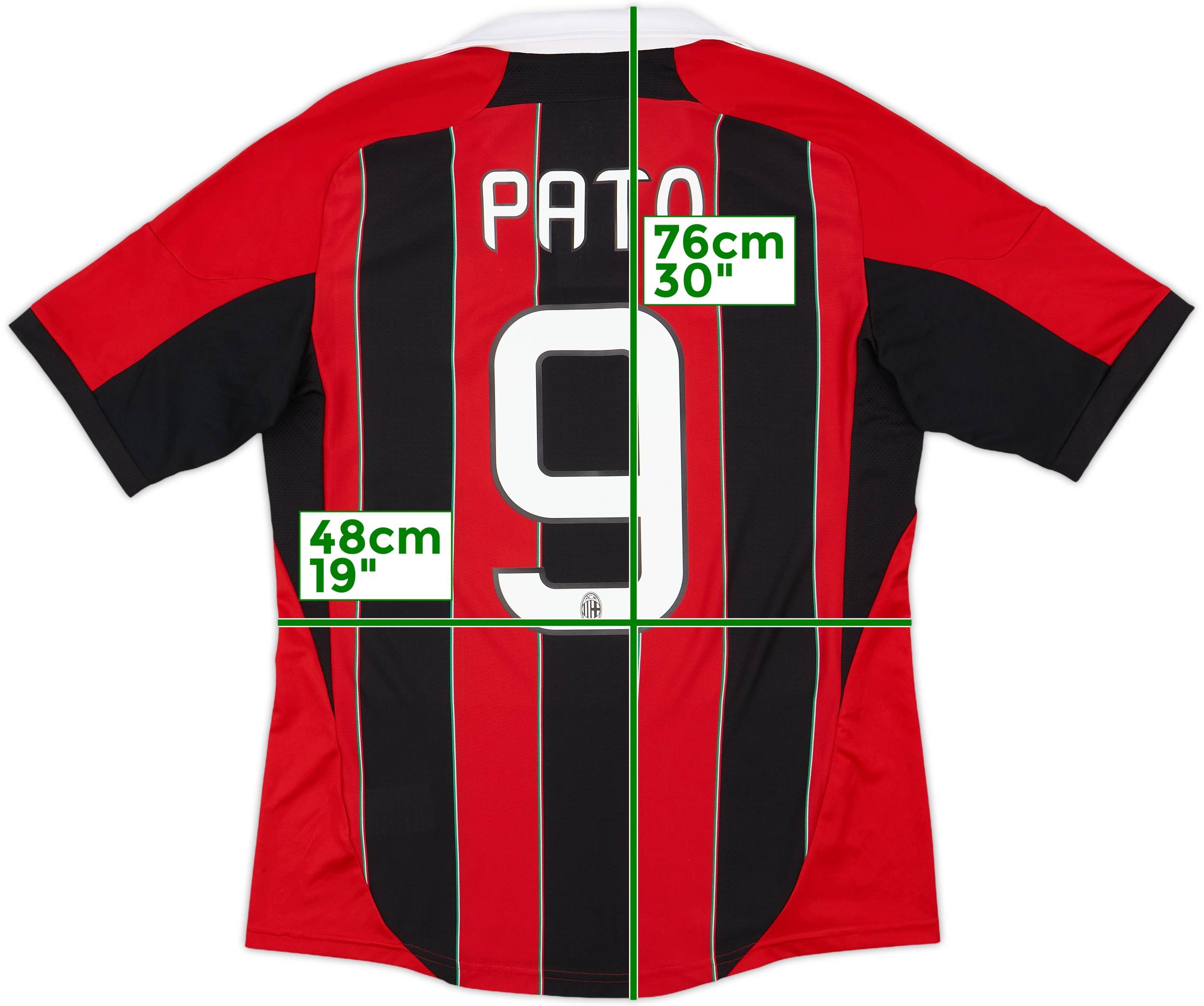 2012-13 AC Milan Home Shirt Pato #9 - 7/10 - (M)