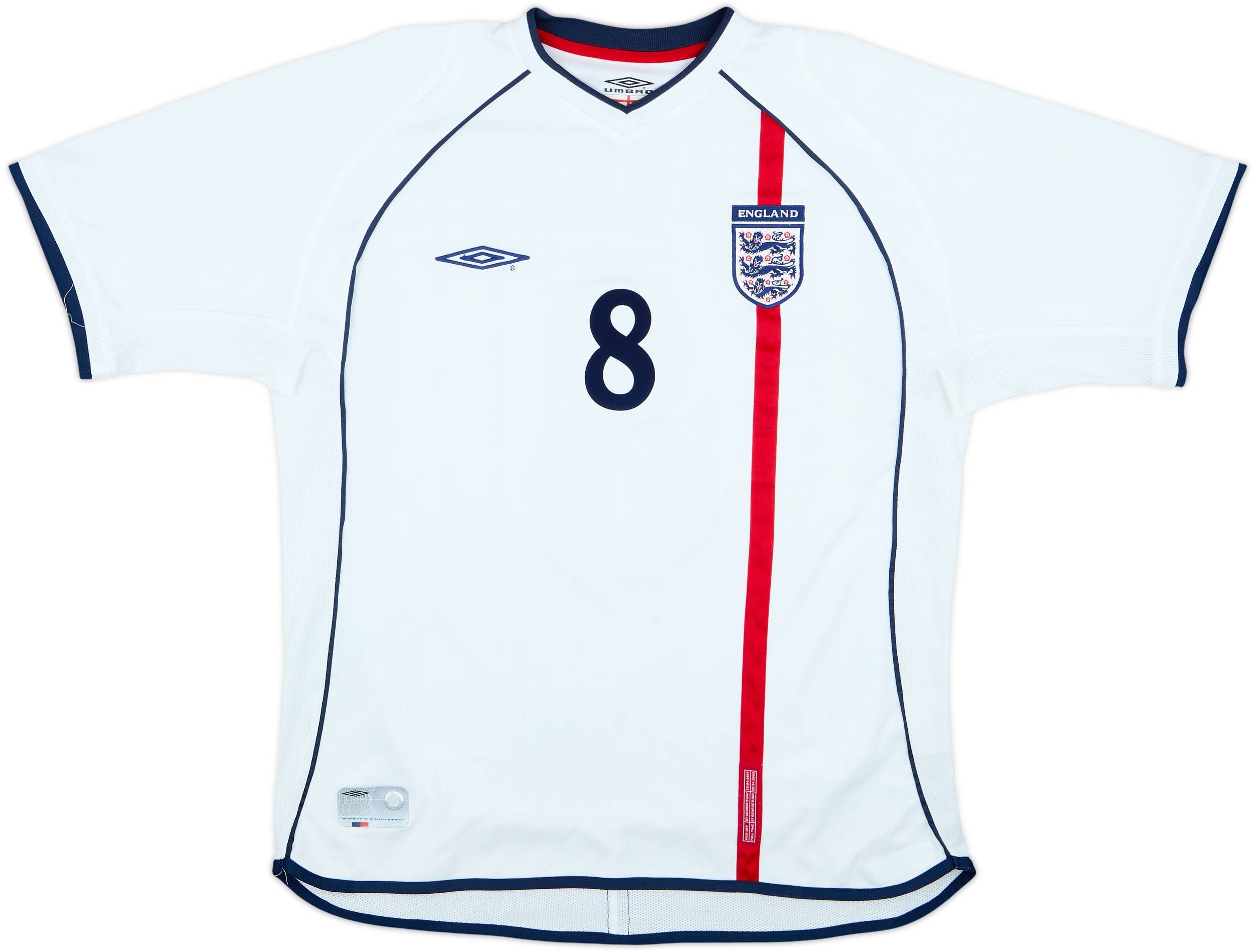 2001-03 England Home Shirt Scholes #8