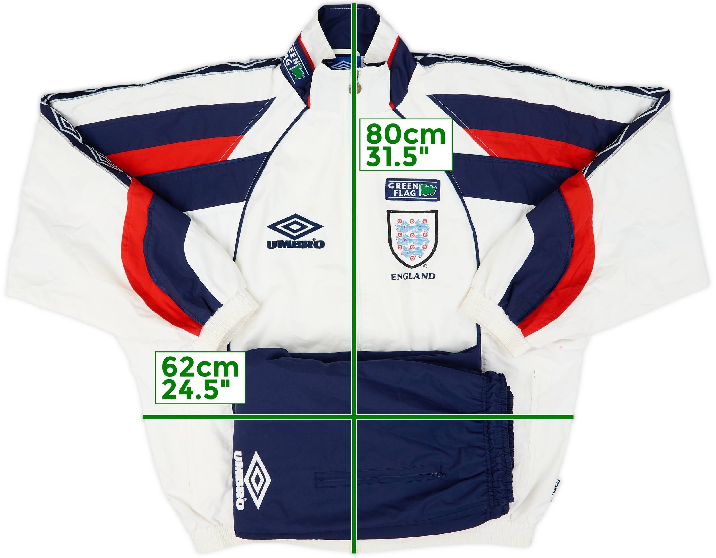 1998-99 England Umbro Tracksuit - 8/10 - (L)
