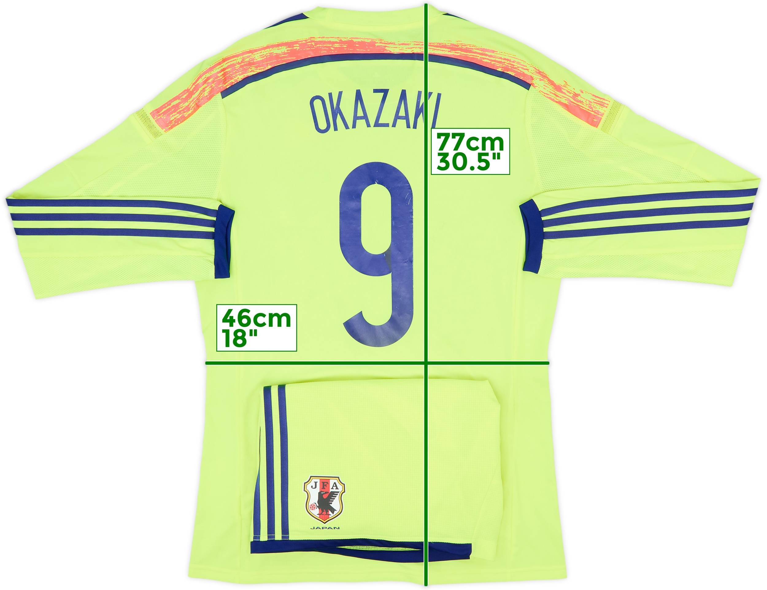 2014 Japan Authentic Away L/S Shirt & Shorts Okazaki #9 - 6/10 - (M)