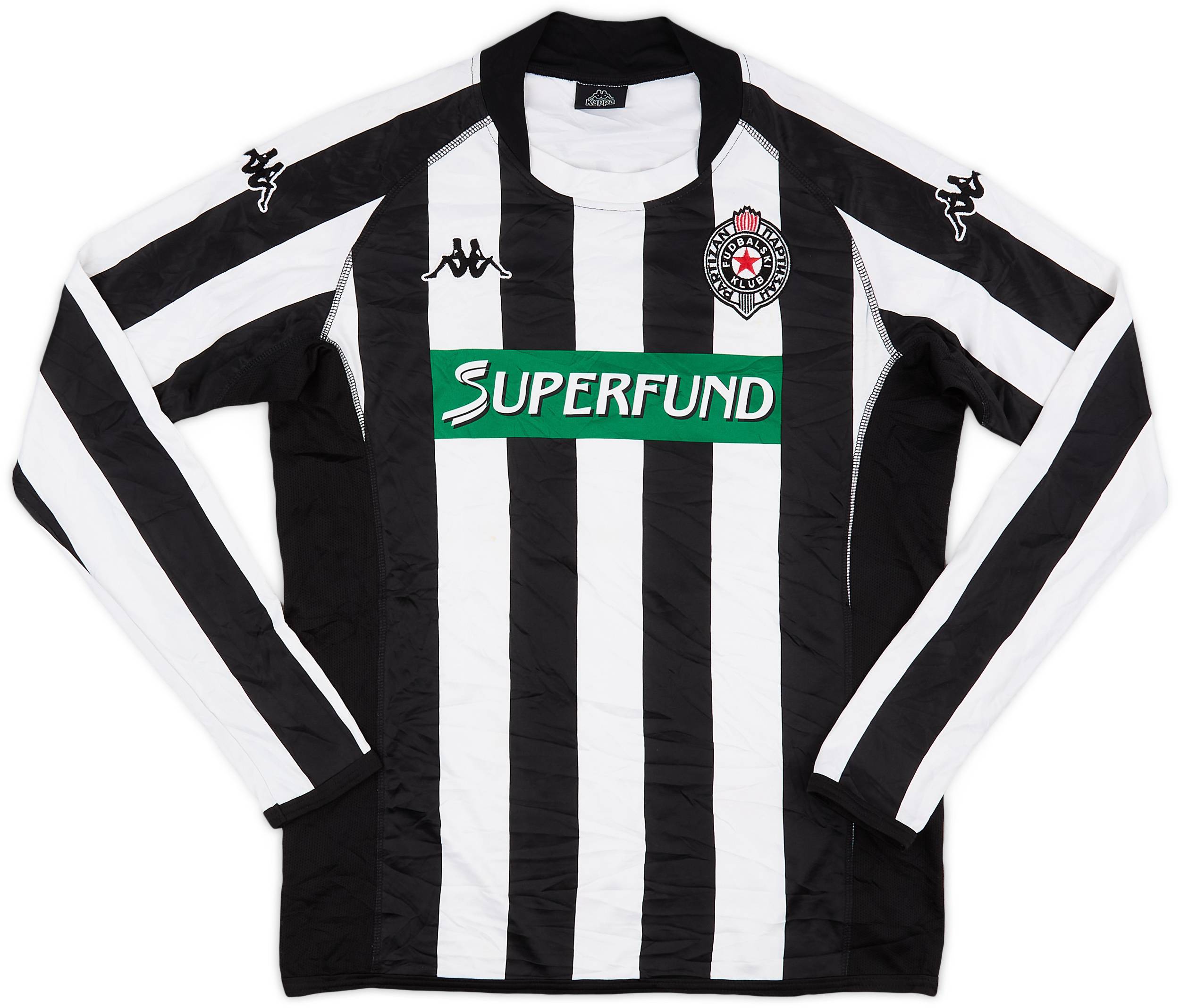 2003-04 FK Partizan Home L/S Shirt Ilic #22 - 8/10 - (XL)