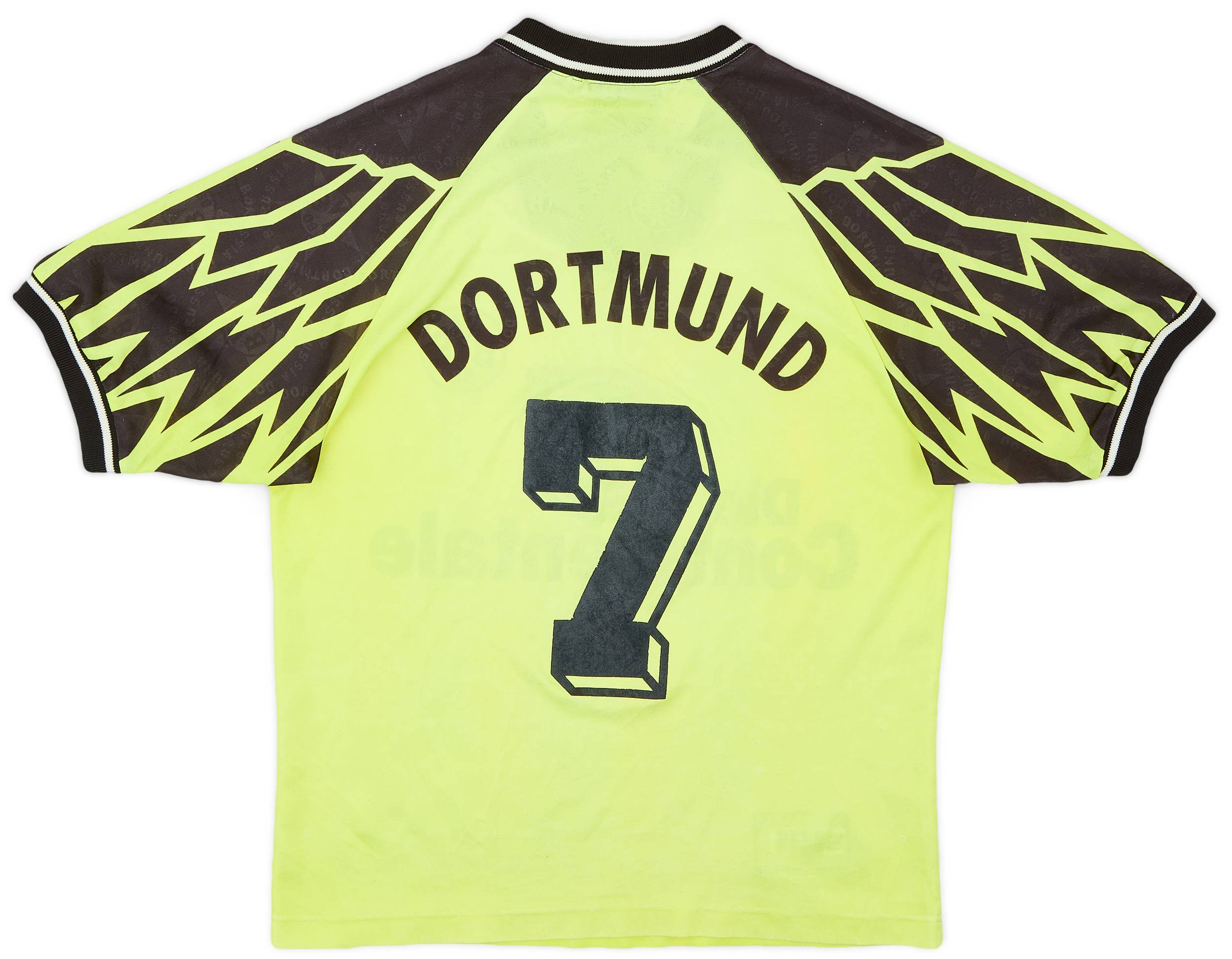 【2025春夏新作】 1994-95 Borussia Dortmund Home Shirt #7 - 7/10 - (XL.Boys) ウェア