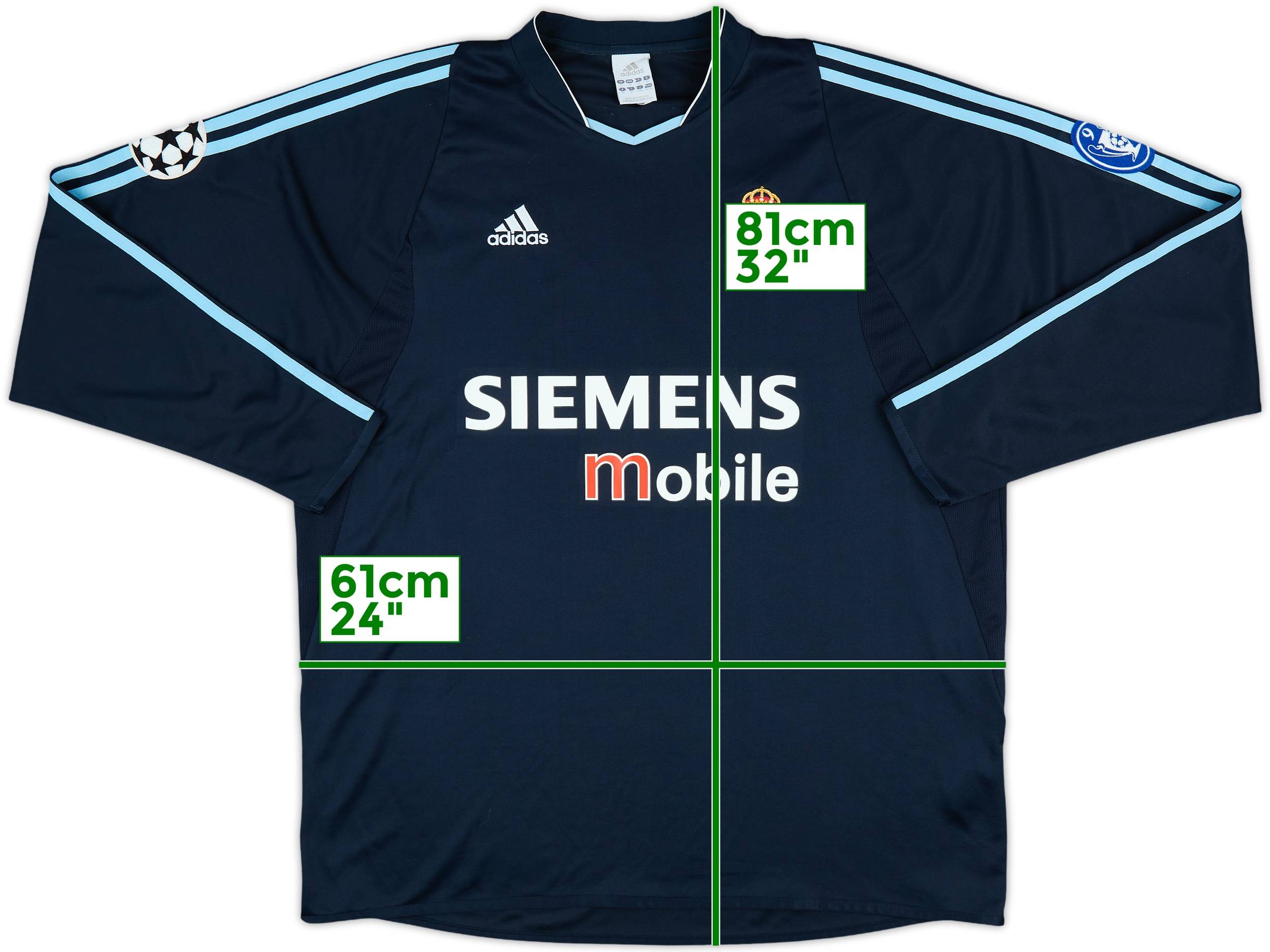 2003-04 Real Madrid Away L/S Shirt Beckham #23 - 10/10 - (XL)
