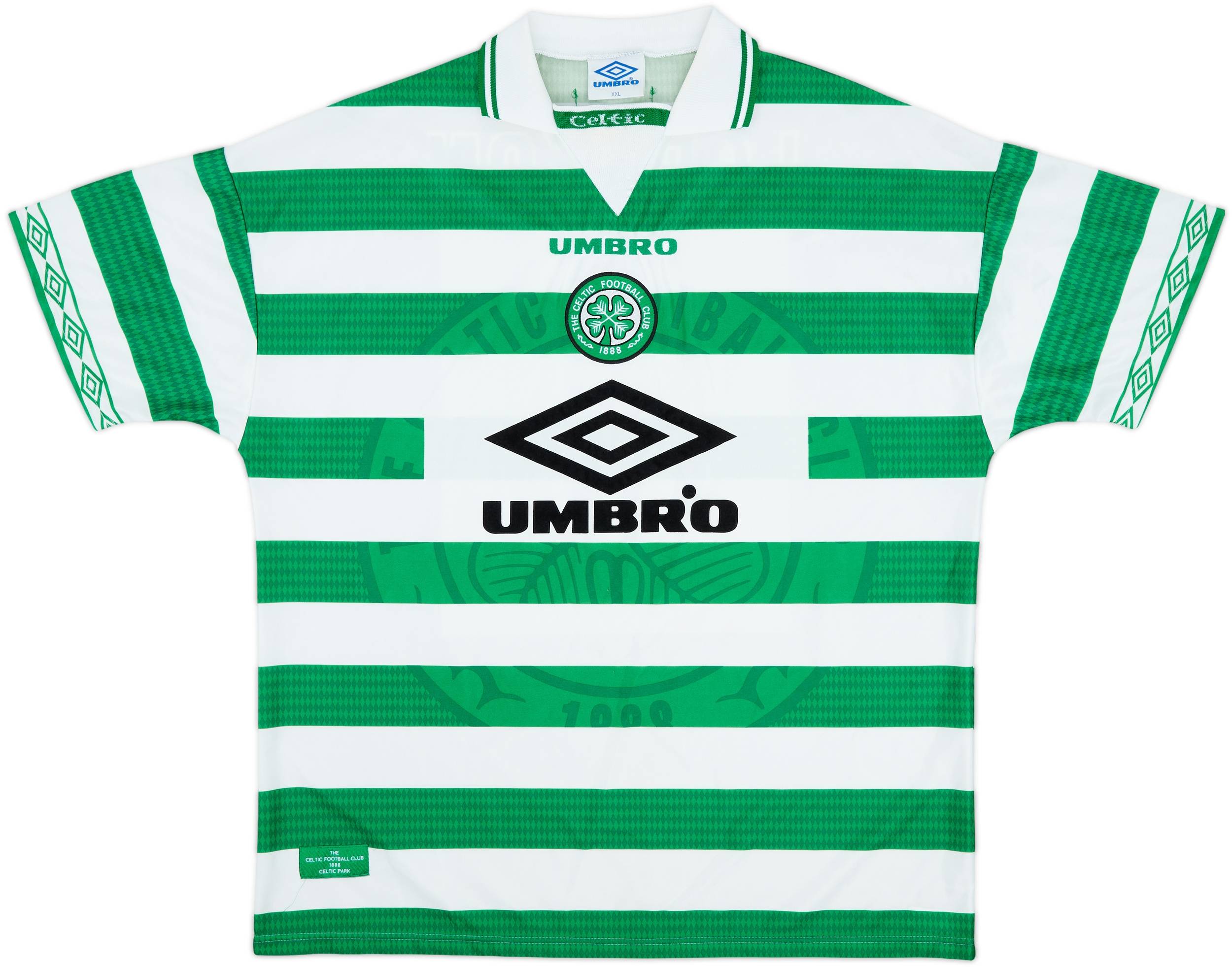 ウェア Celtic 1998/99 Home Uniform #7 LARSSON 1997-99 Celtic Home Shirt Larsson #7 - 9/10 - (L)