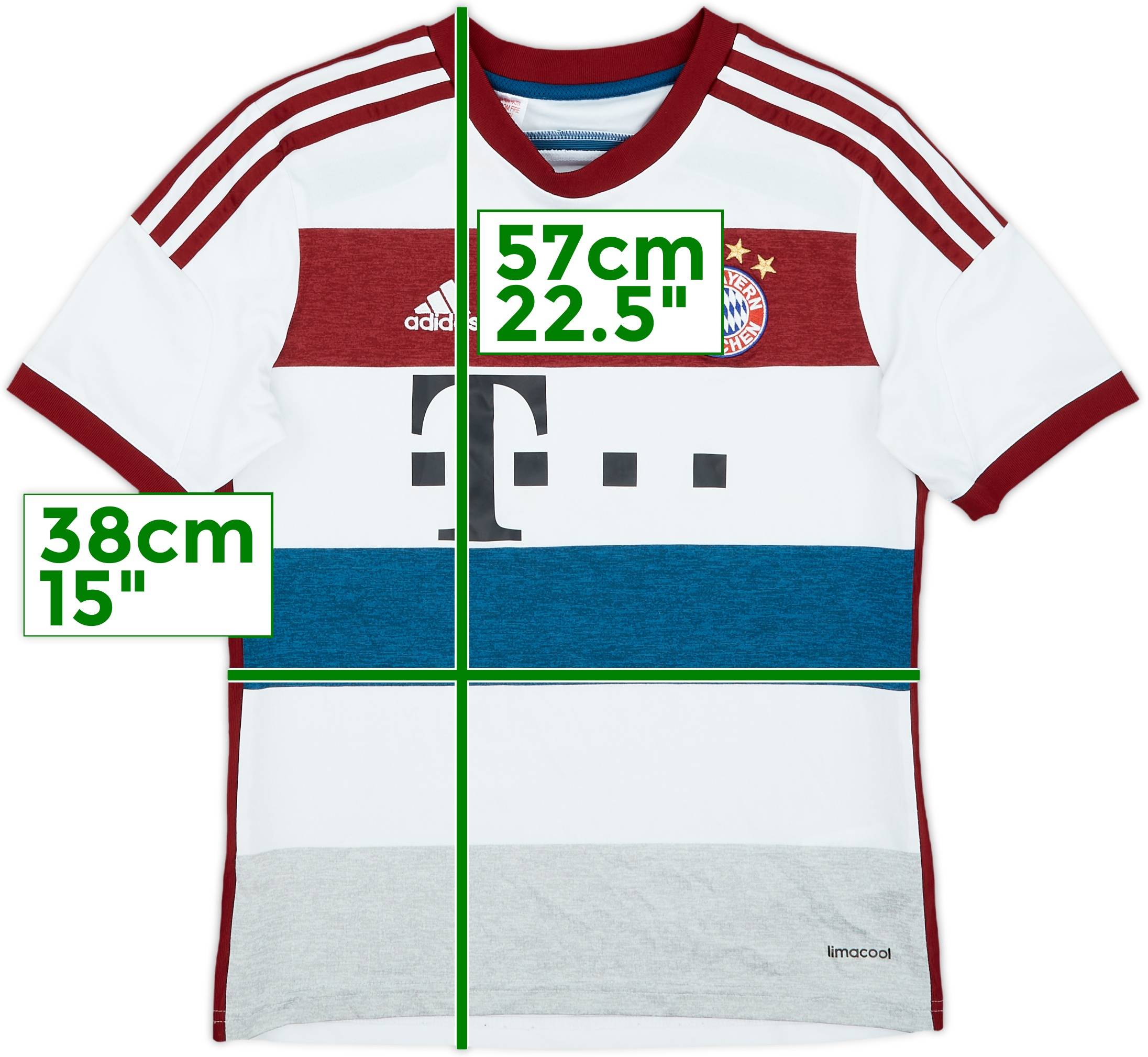 14/15 adidas × BAYERN Away Game Shirts 2014-15 Bayern Munich Away Shirt - 7/10 - (M.Boys)