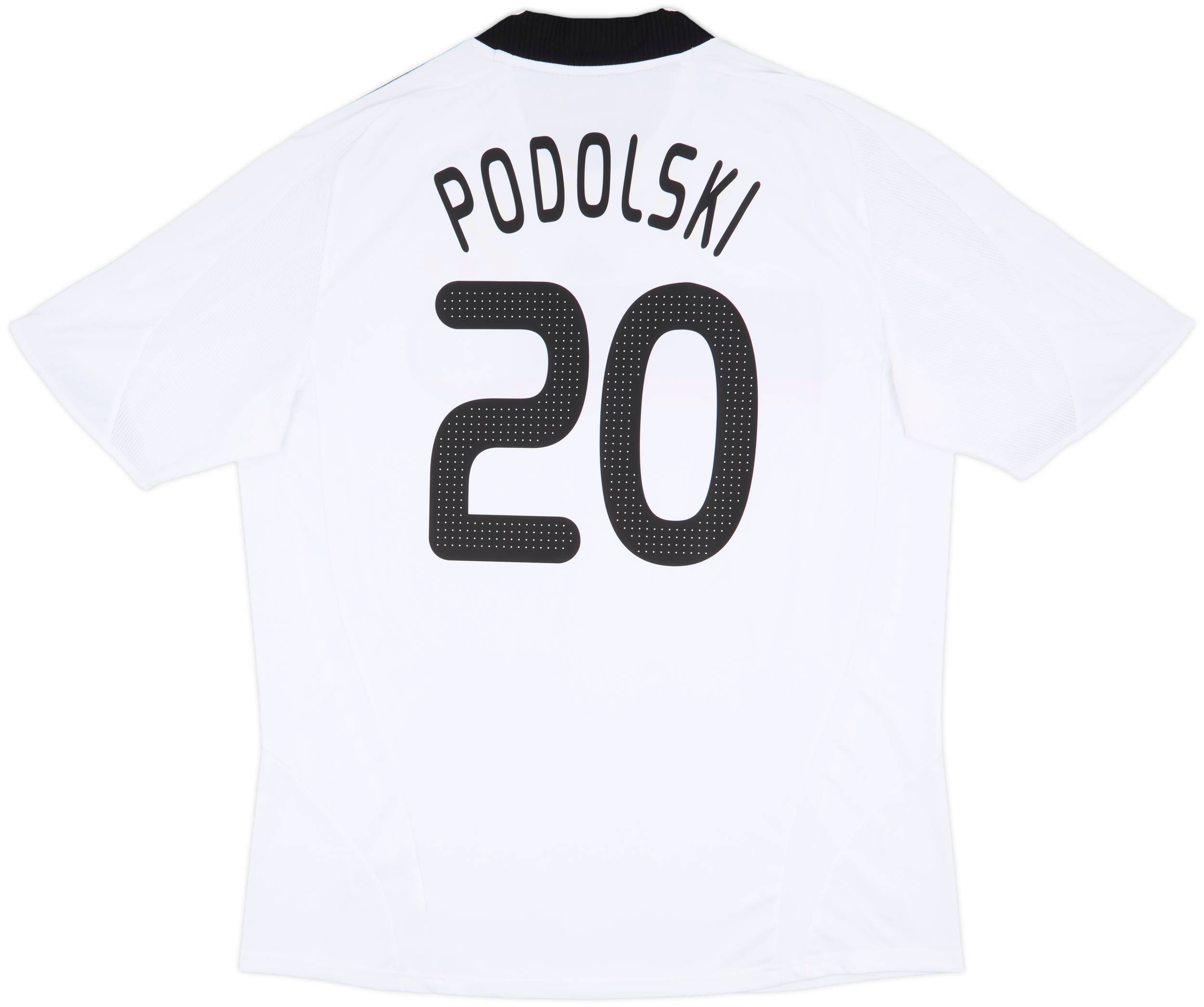 adidas PODOLSKI 20 ホワイトシャツ M 2008-09 Germany Home Shirt Podolski #20 - 5/10 - (XXL)