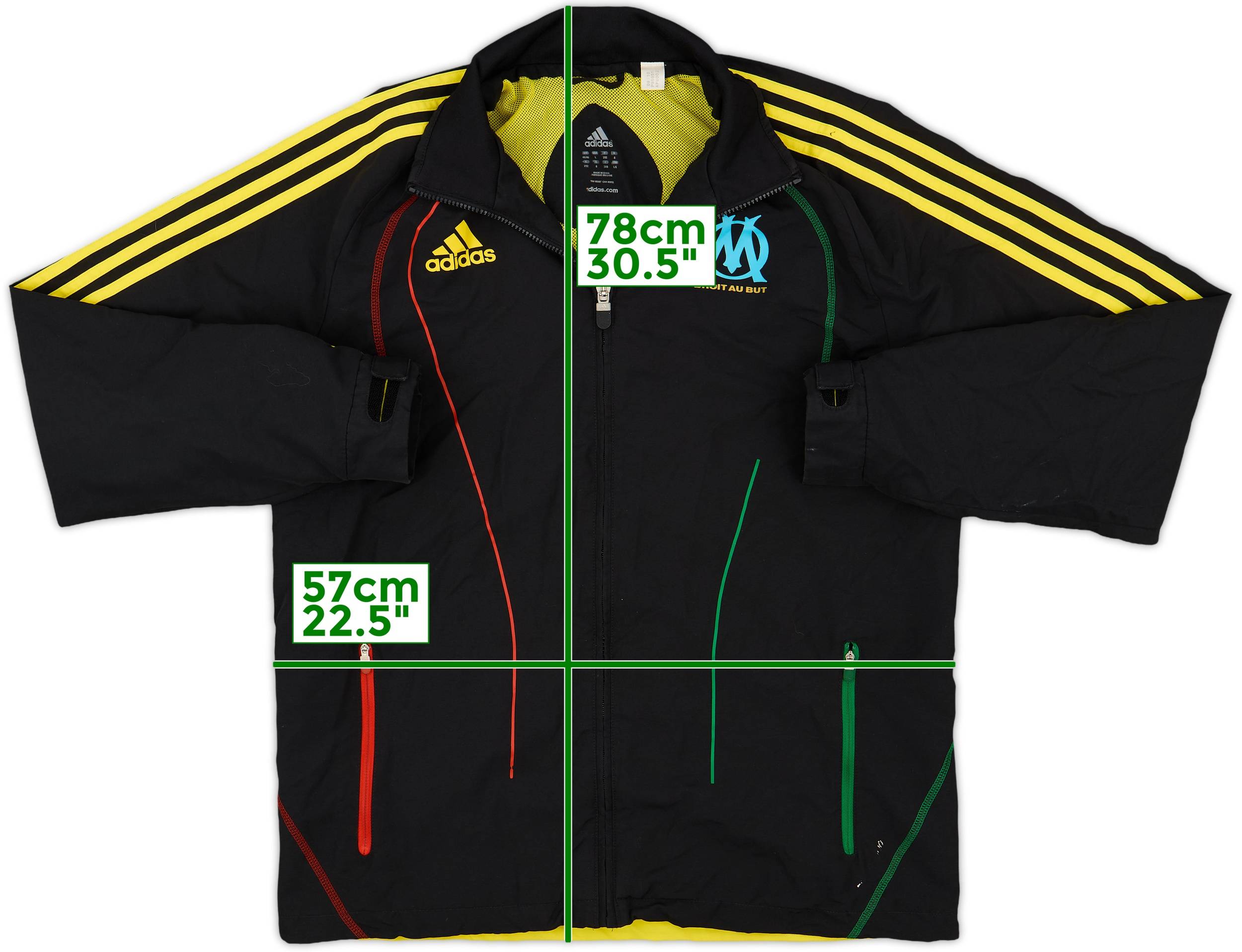 2010-11 Olympique Marseille adidas Track Jacket - 8/10 - (L/XL)
