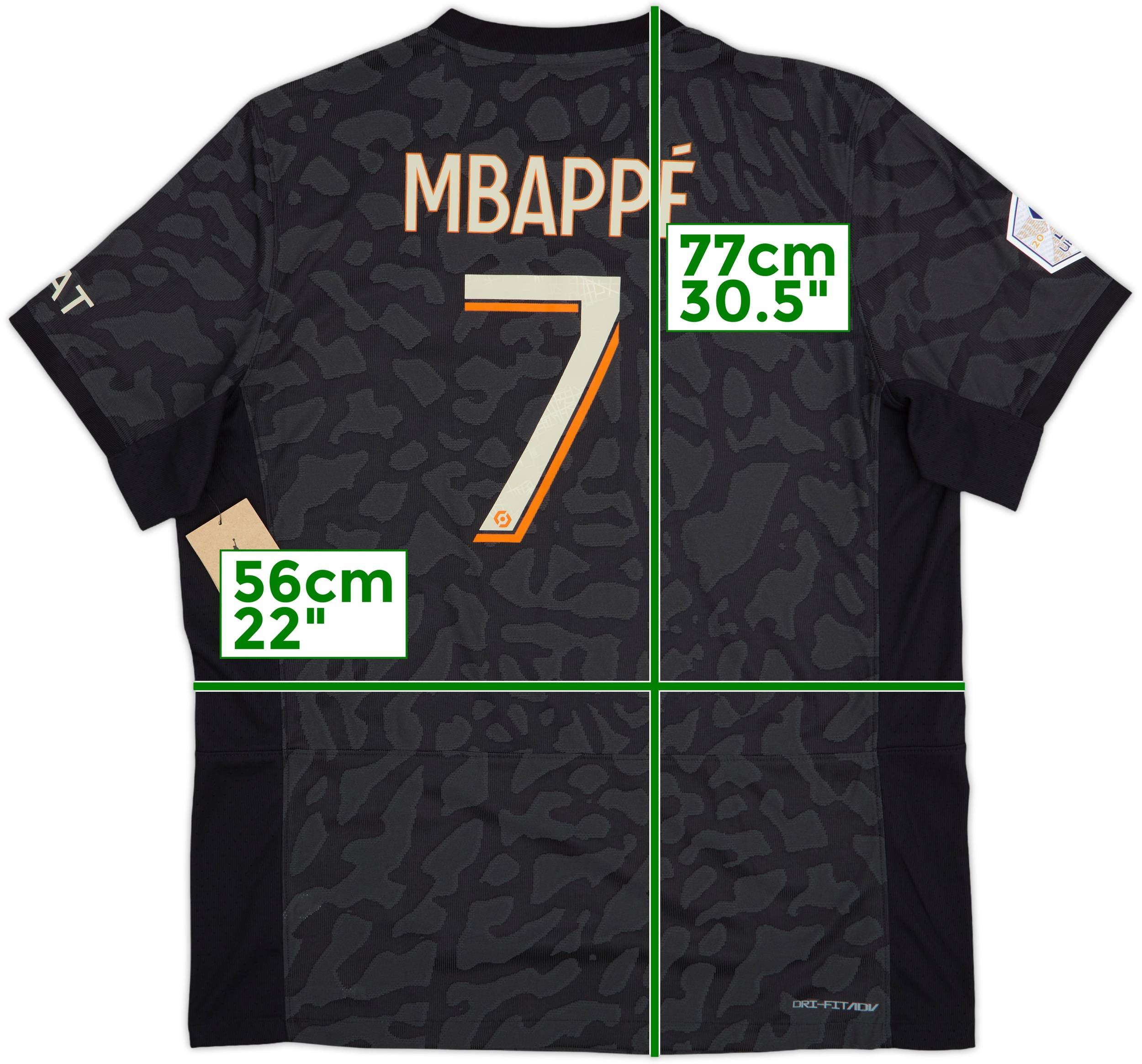 【最安値に挑戦】 Third Authentic Saint-Germain Paris 2023-24 Shirt (XL) #7 Mbappe ウェア