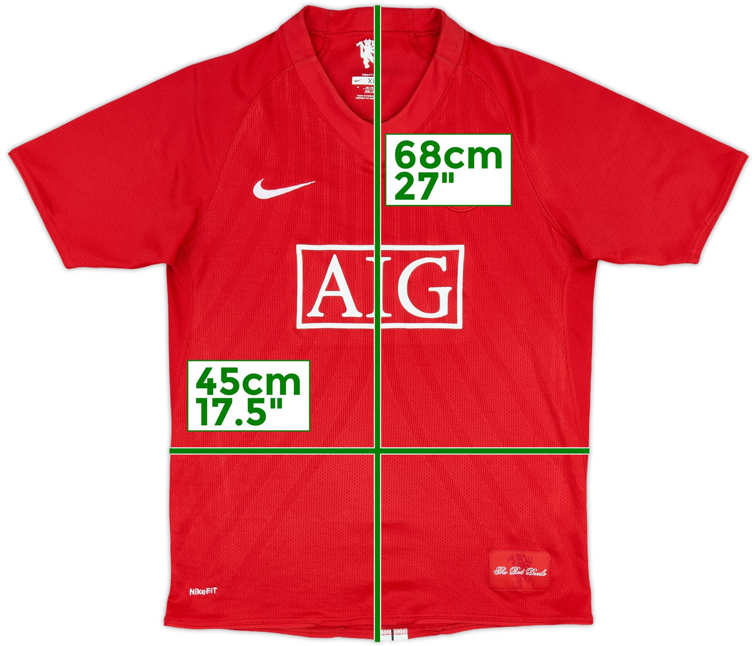 MANCHESTER UNITED 07-09 ホームユニフォーム 2007-09 Manchester United Home Shirt J.S. Park #13 - 8/10 - (L)