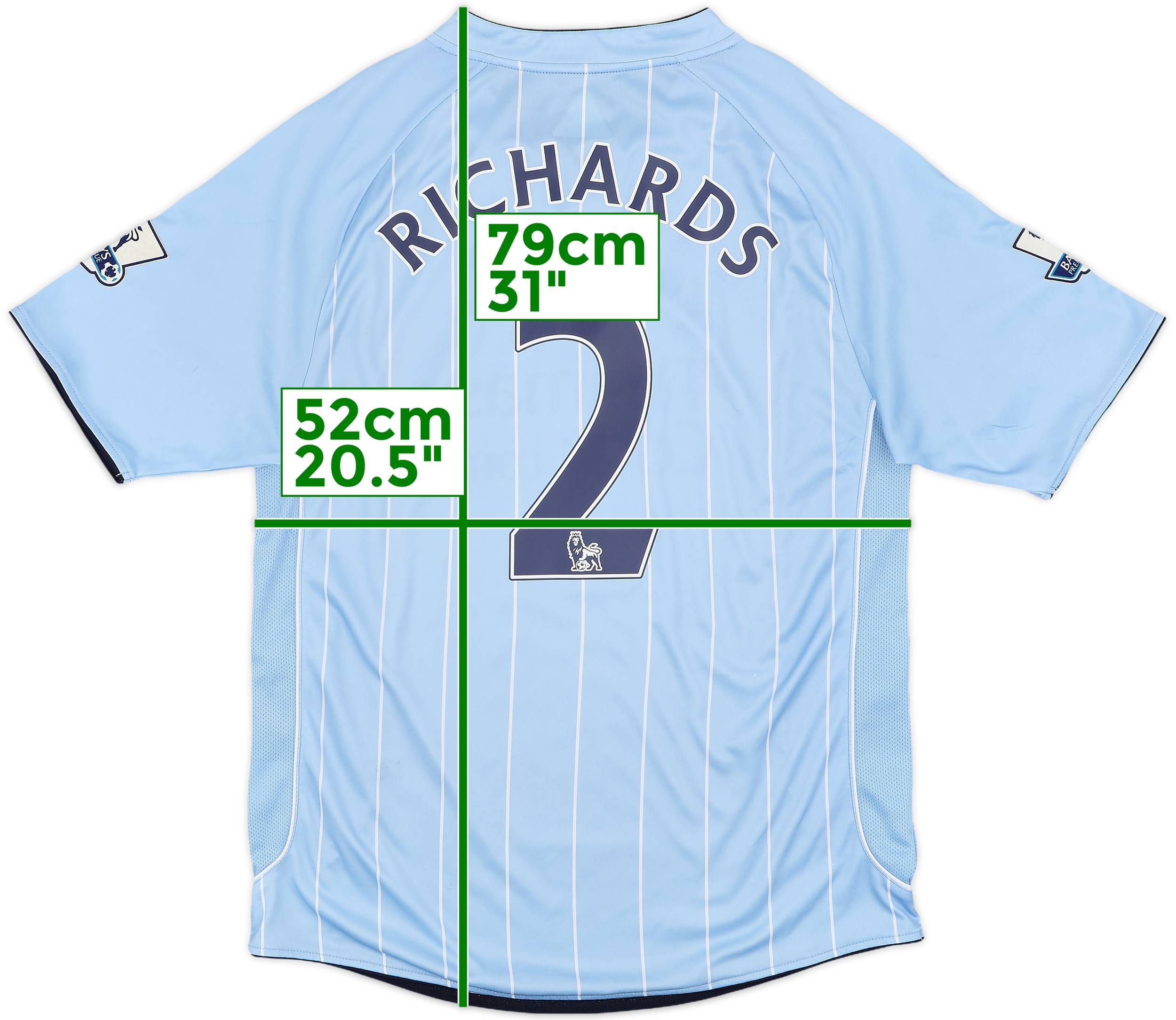 ラウンド  2007-08 Manchester City Home Shirt Richards #2 - 8/10 - (L) ウェア