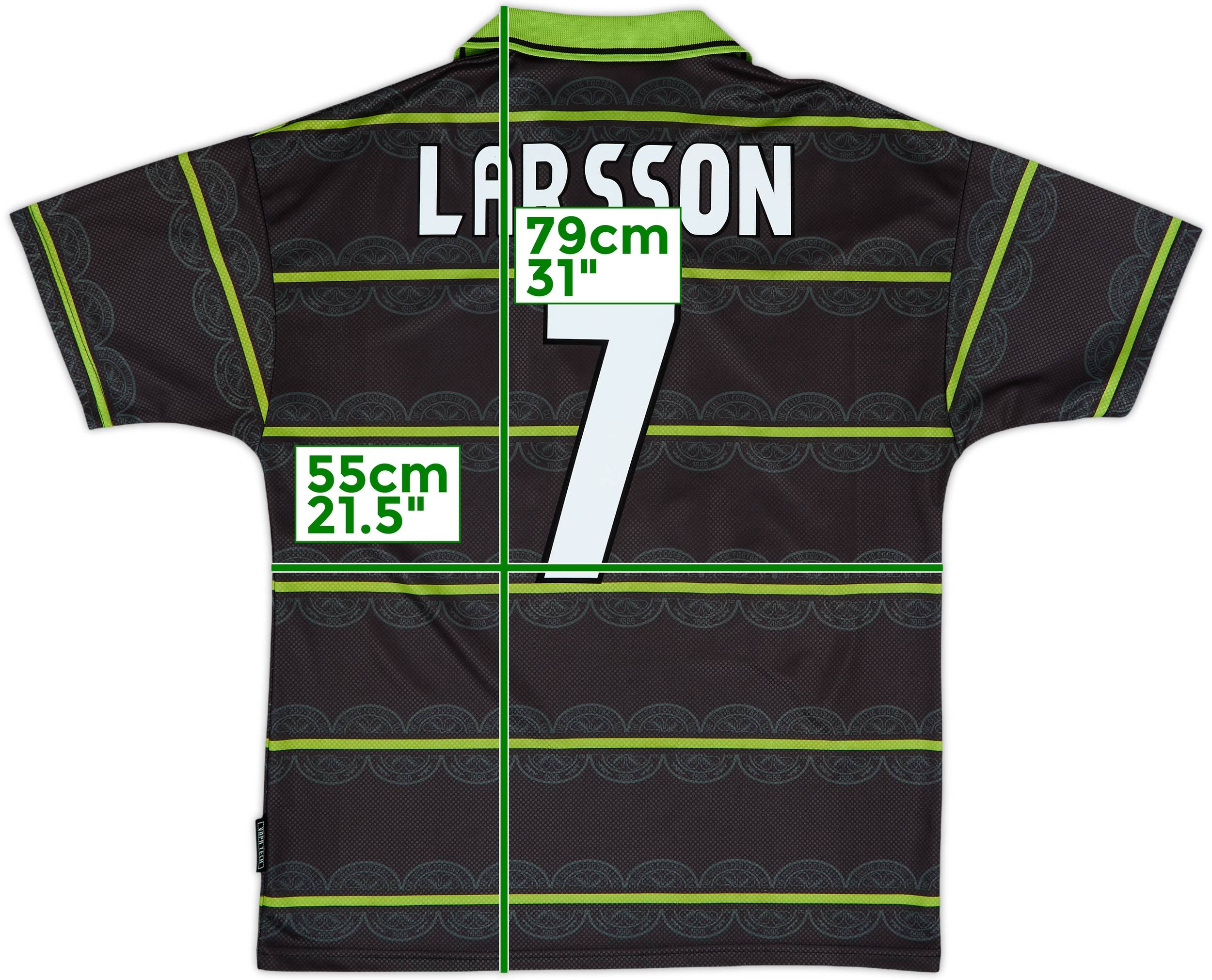 1998-99 Celtic Away Shirt Larsson #7 - 8/10 - (L)