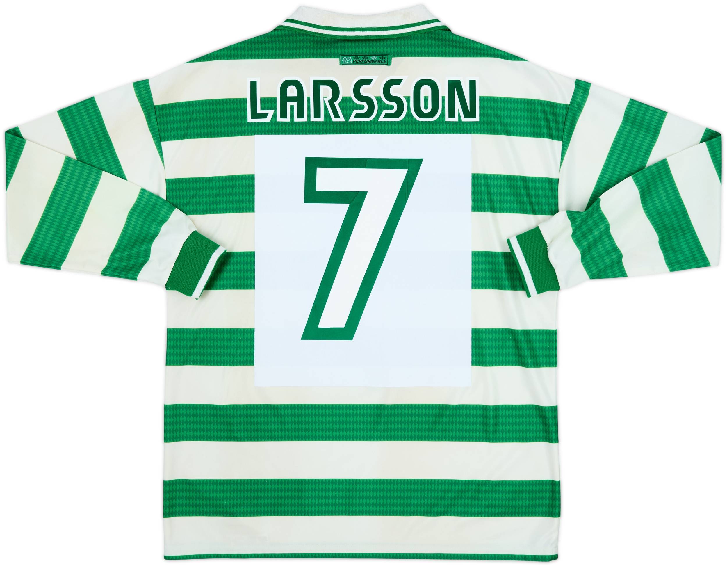 ウェア Celtic 1998/99 Home Uniform #7 LARSSON 1997-99 Celtic Home L/S Shirt Larsson #7 - 8/10 - (L)