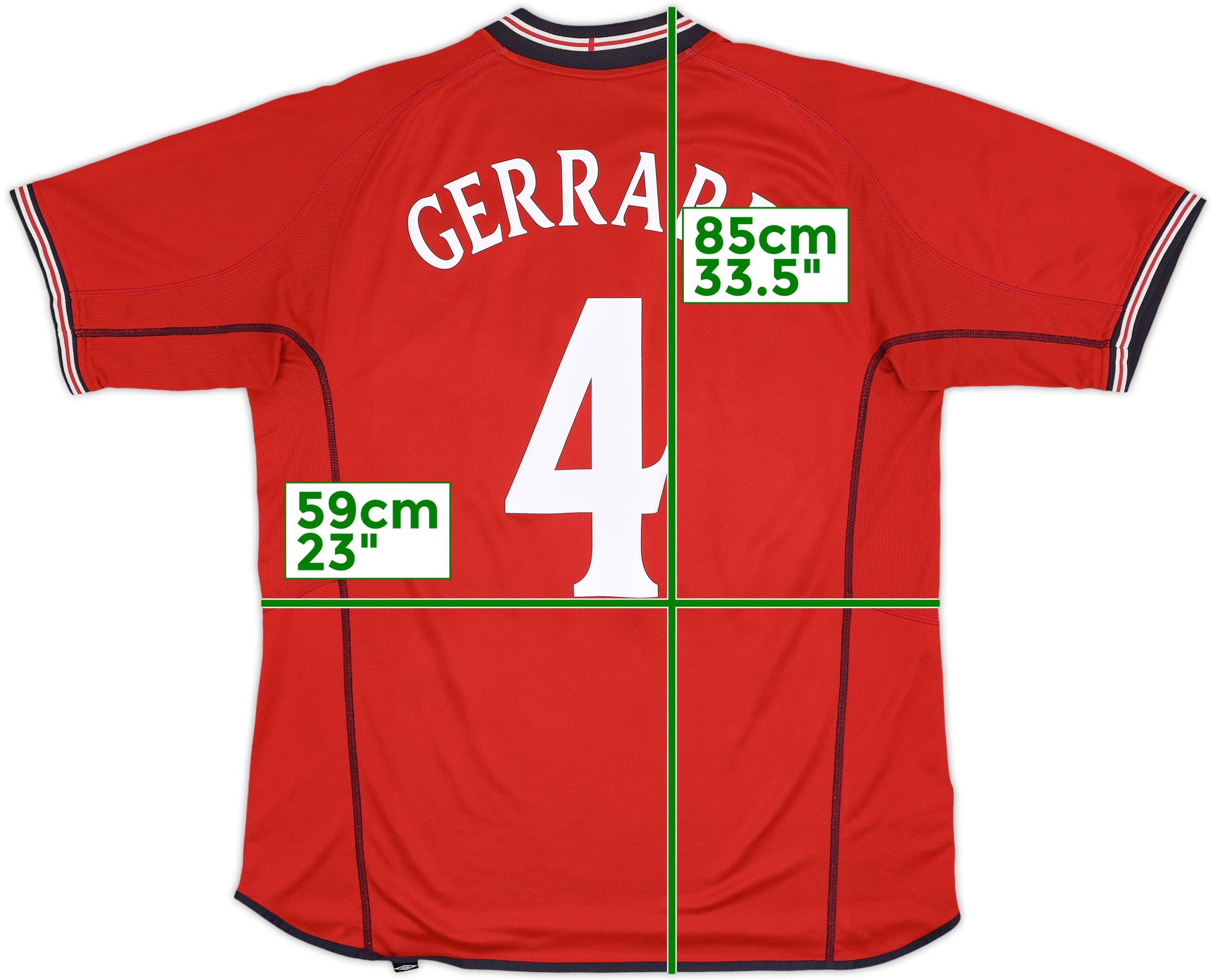 2002-04 England Away Shirt Gerrard #4 - 6/10 - (L)
